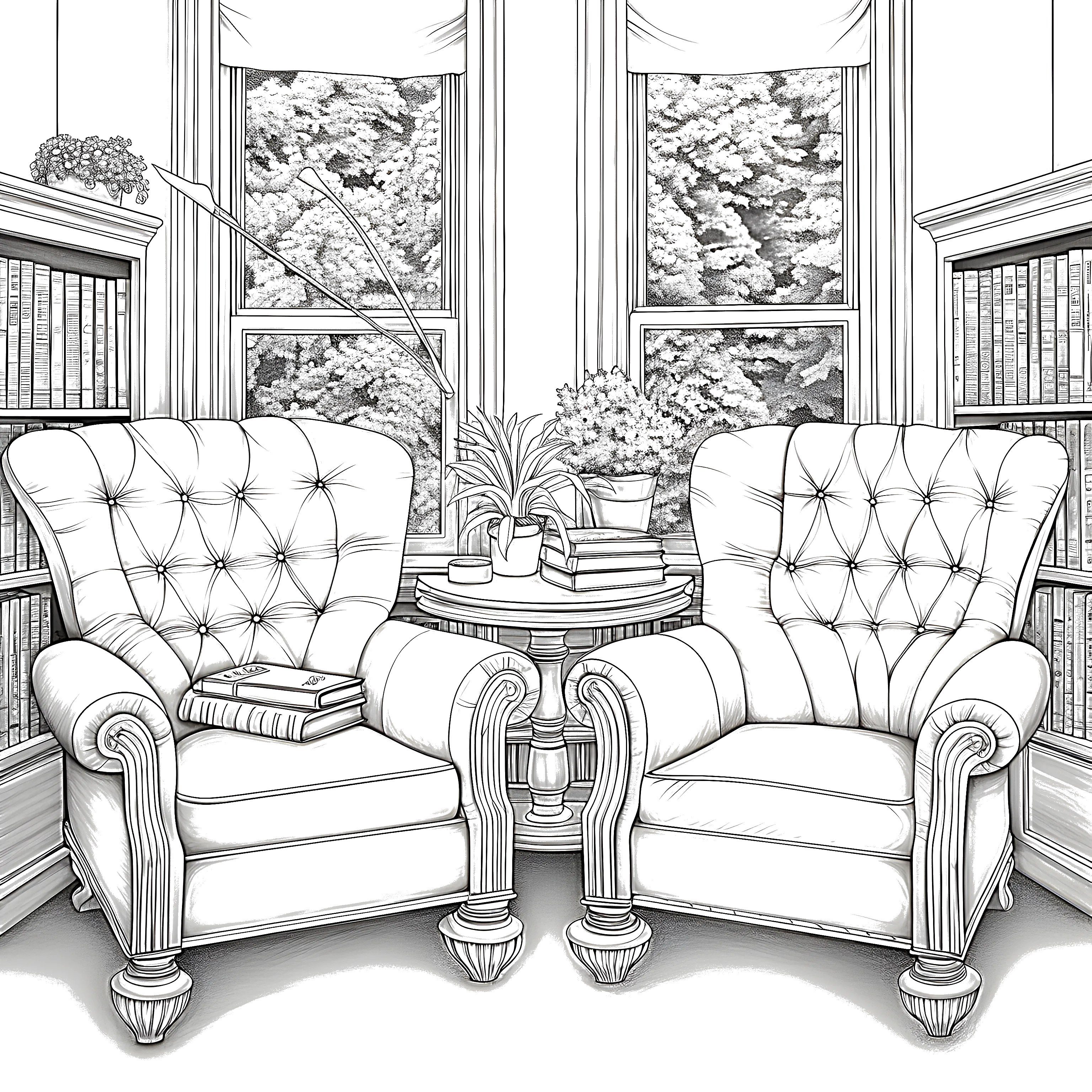 FREE Cozy Reading Nook Coloring Page - Printable Download 🏰 – Davinci ...