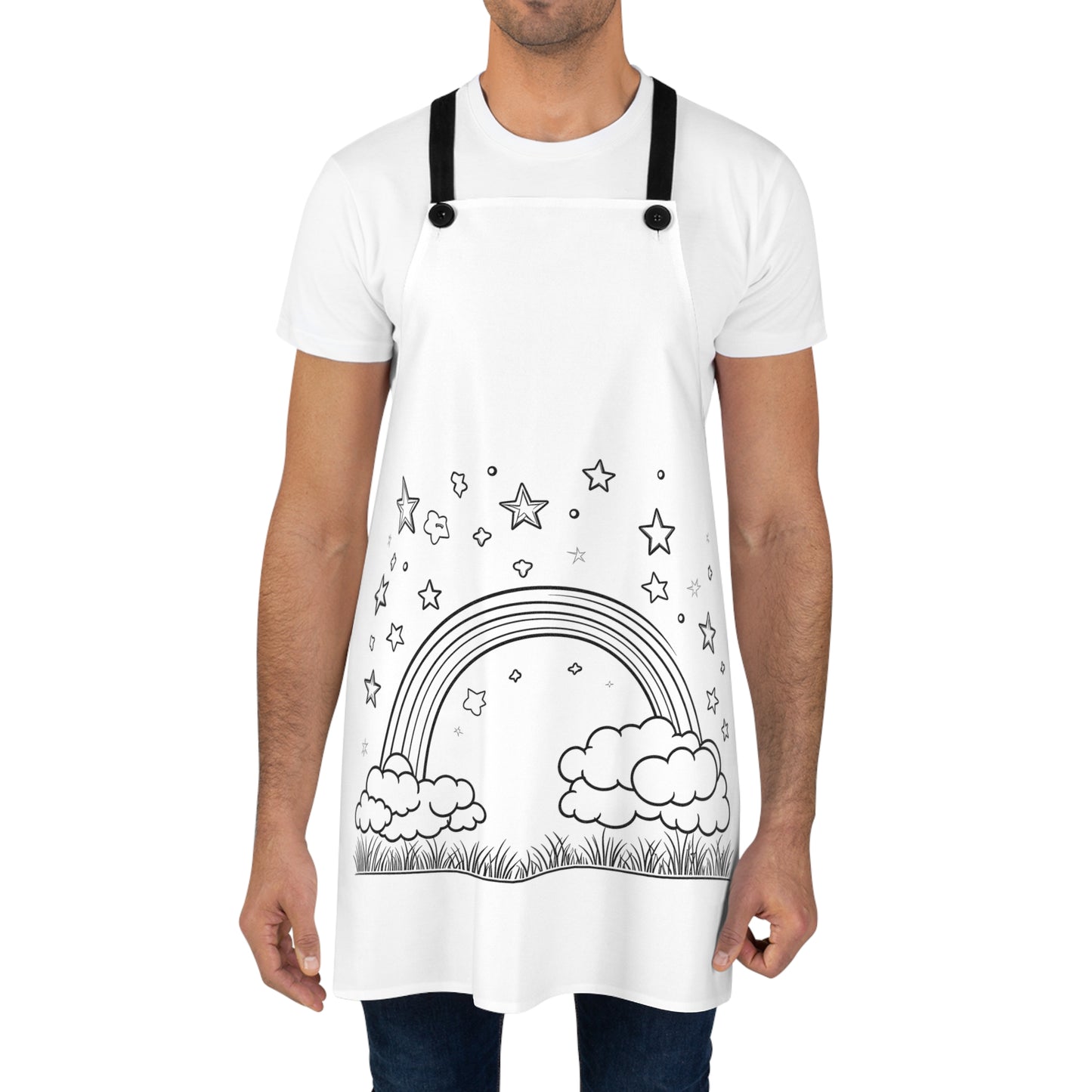 Apron Coloring Kit with 10 Fabric Markers - Clouds and Stars