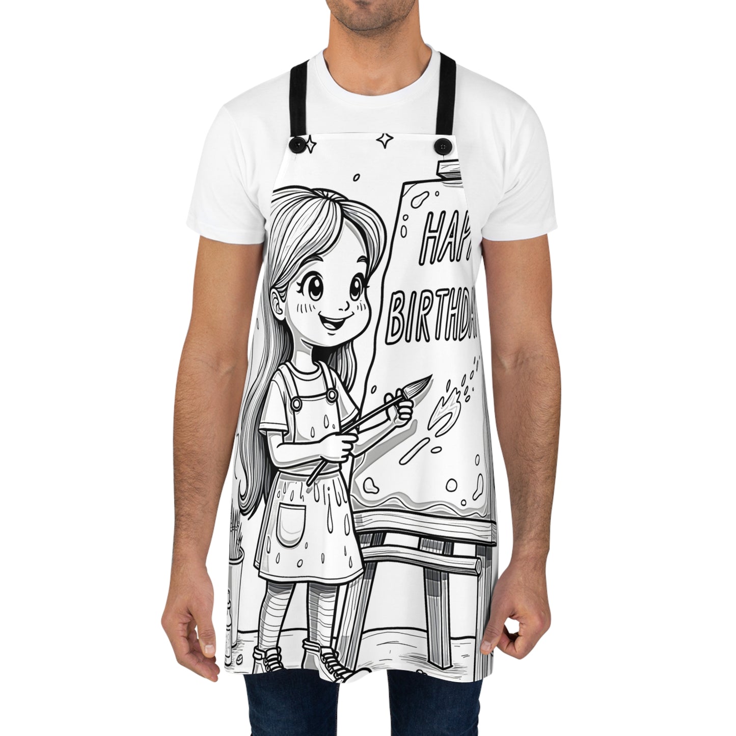 Apron Coloring Kit with 10 Fabric Markers - Birthday Painting