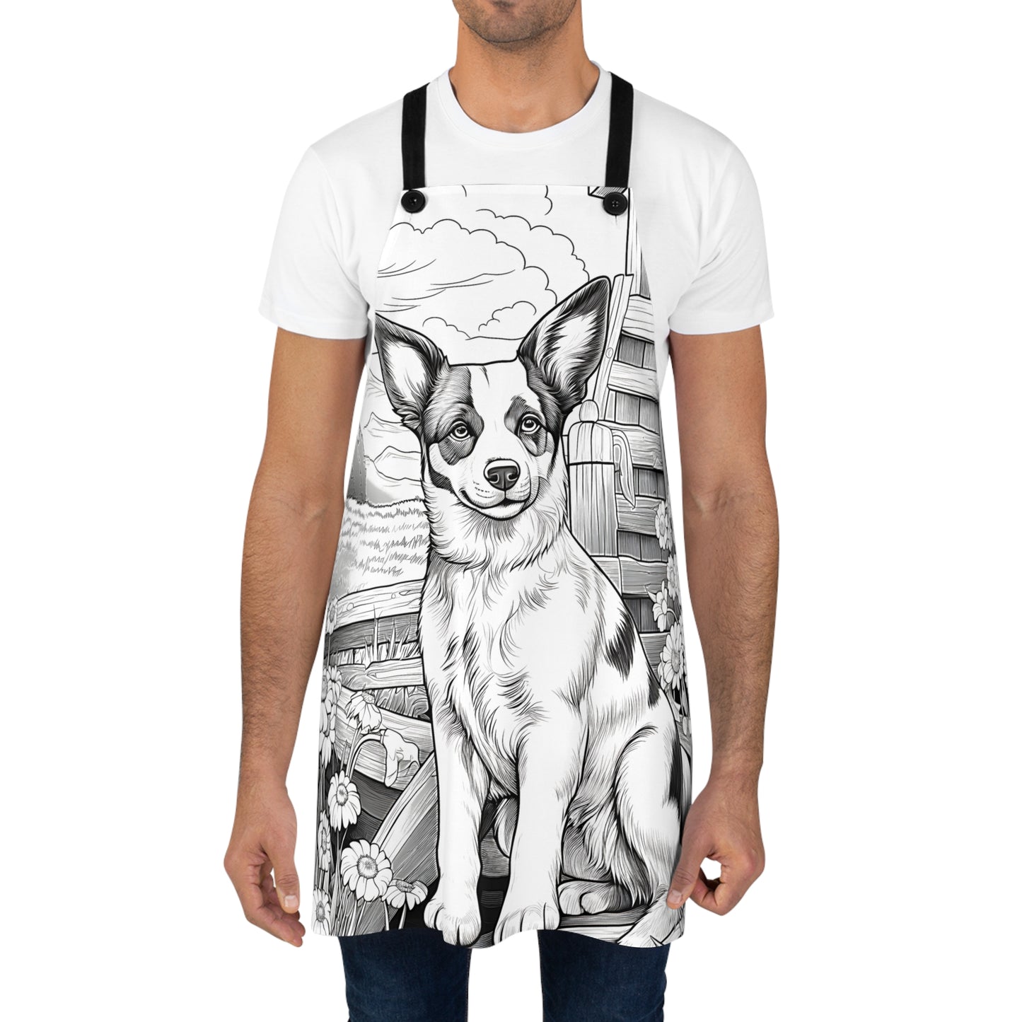 Apron Coloring Kit with 10 Fabric Markers - Dog