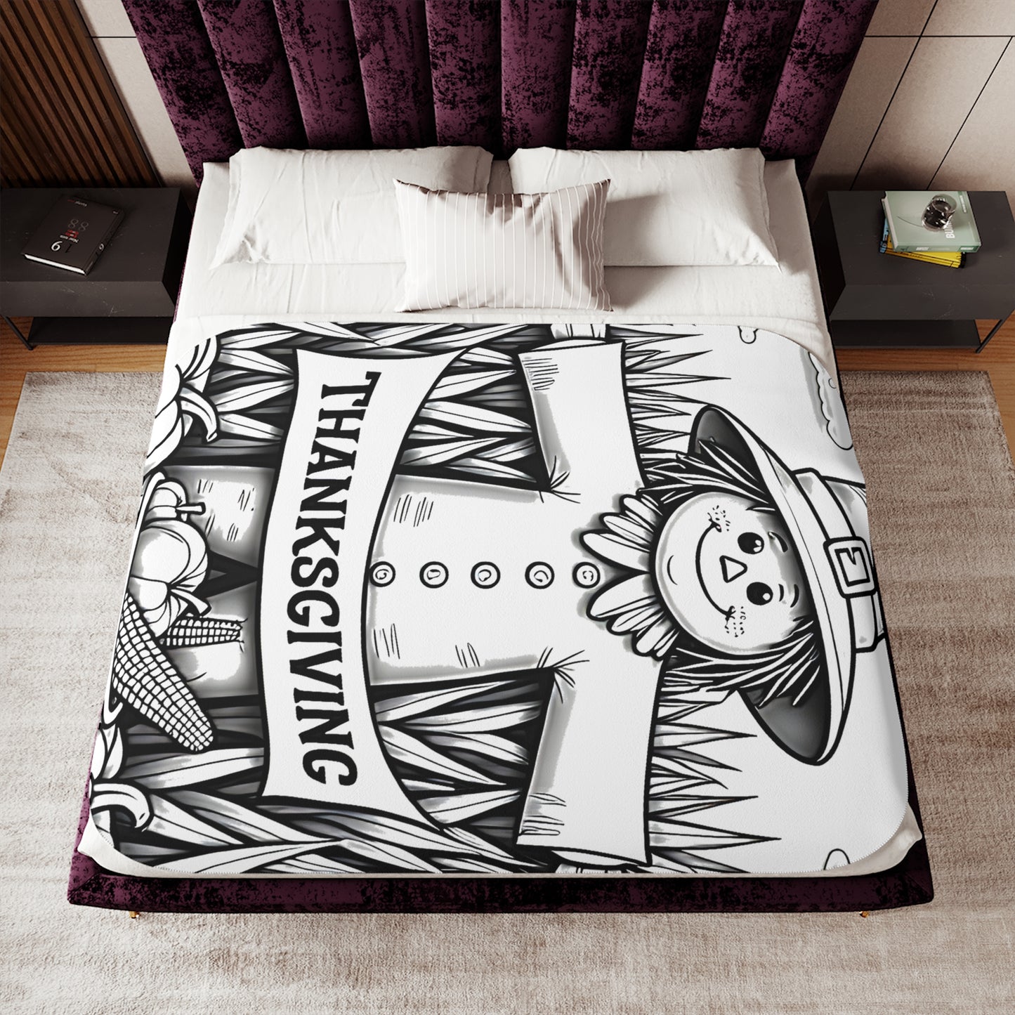 Blanket Coloring Kit with 10 Fabric Markers - Thanksgiving