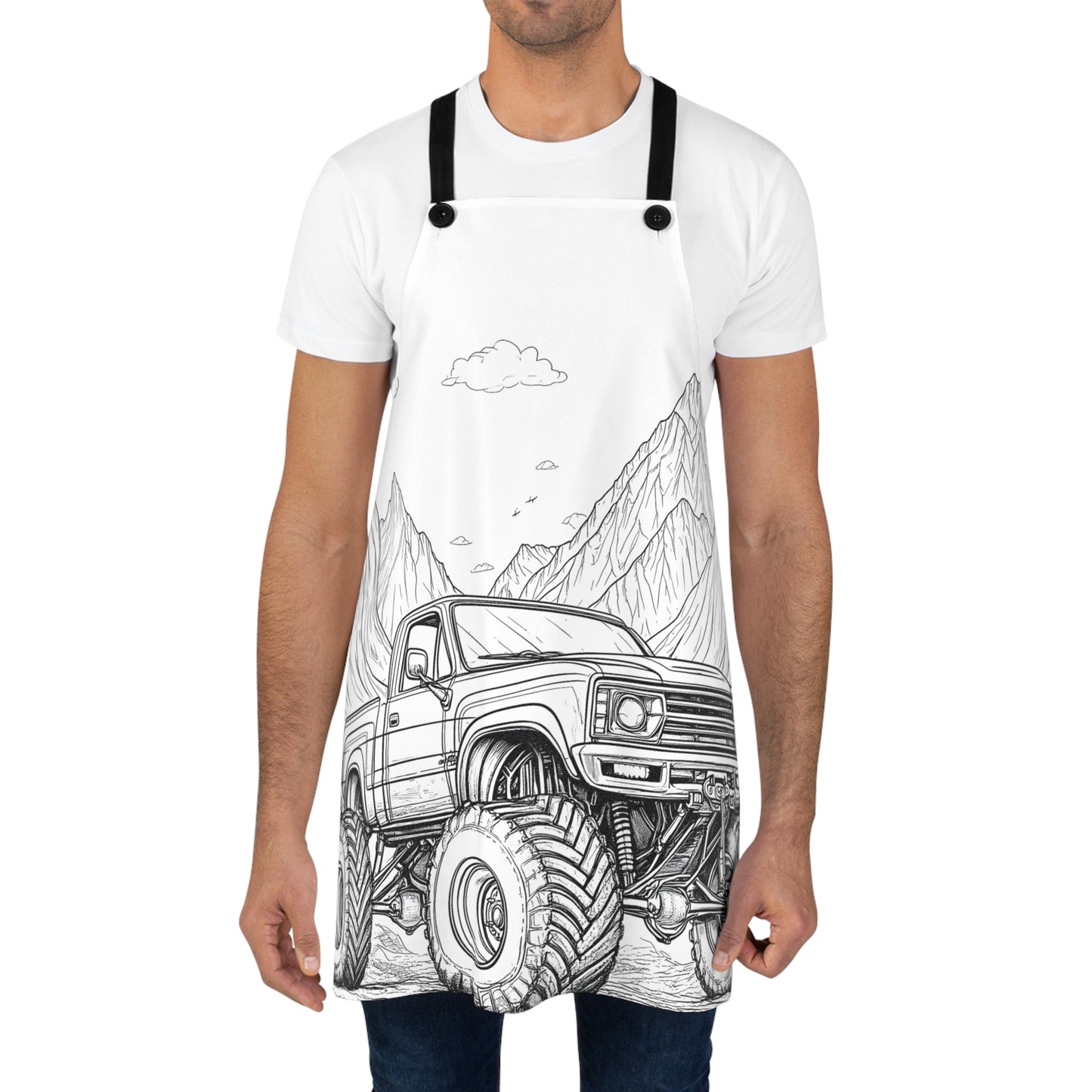Apron Coloring Kit with 10 Fabric Markers - Monster Truck
