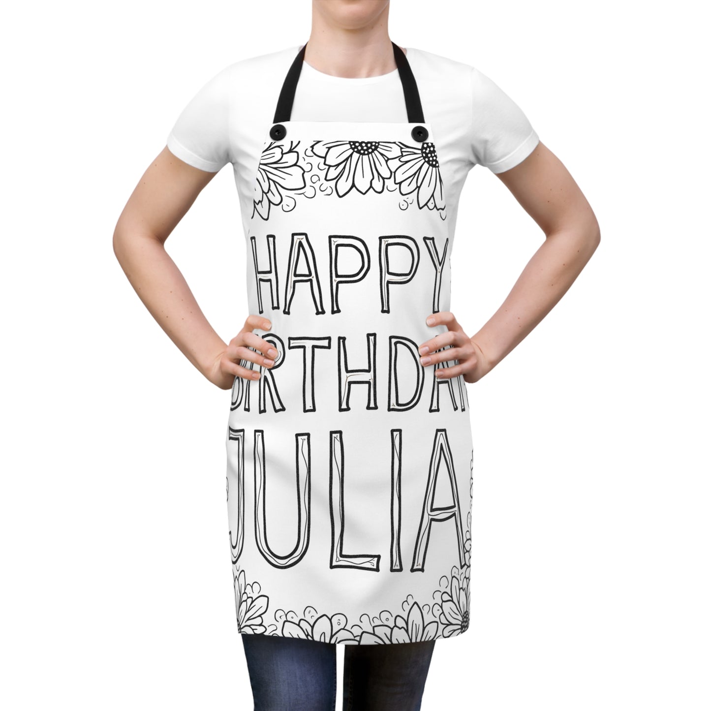 Apron Coloring Kit with 10 Fabric Markers - Birthday Greeting