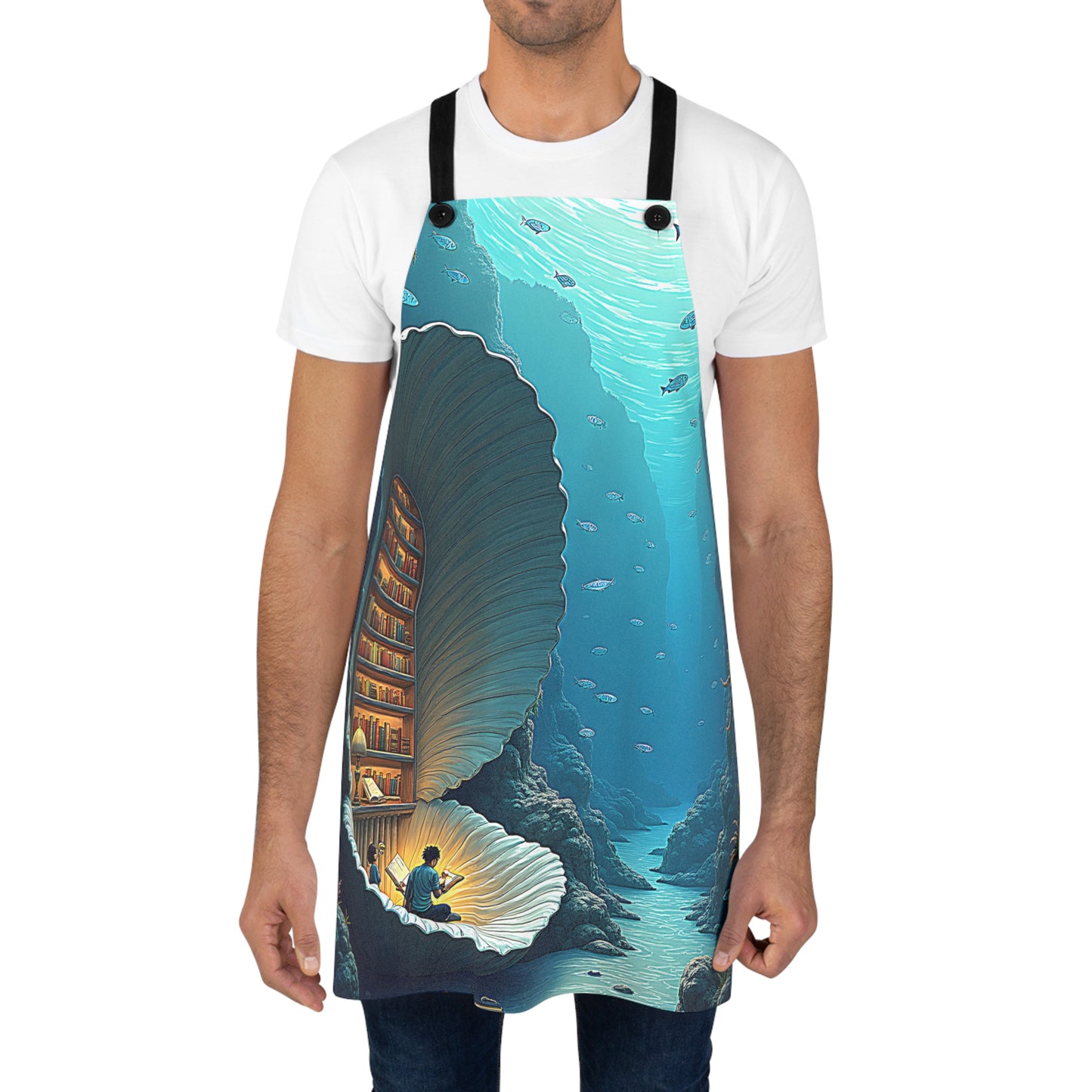Apron Colorful Graphic Design - Underwater Library