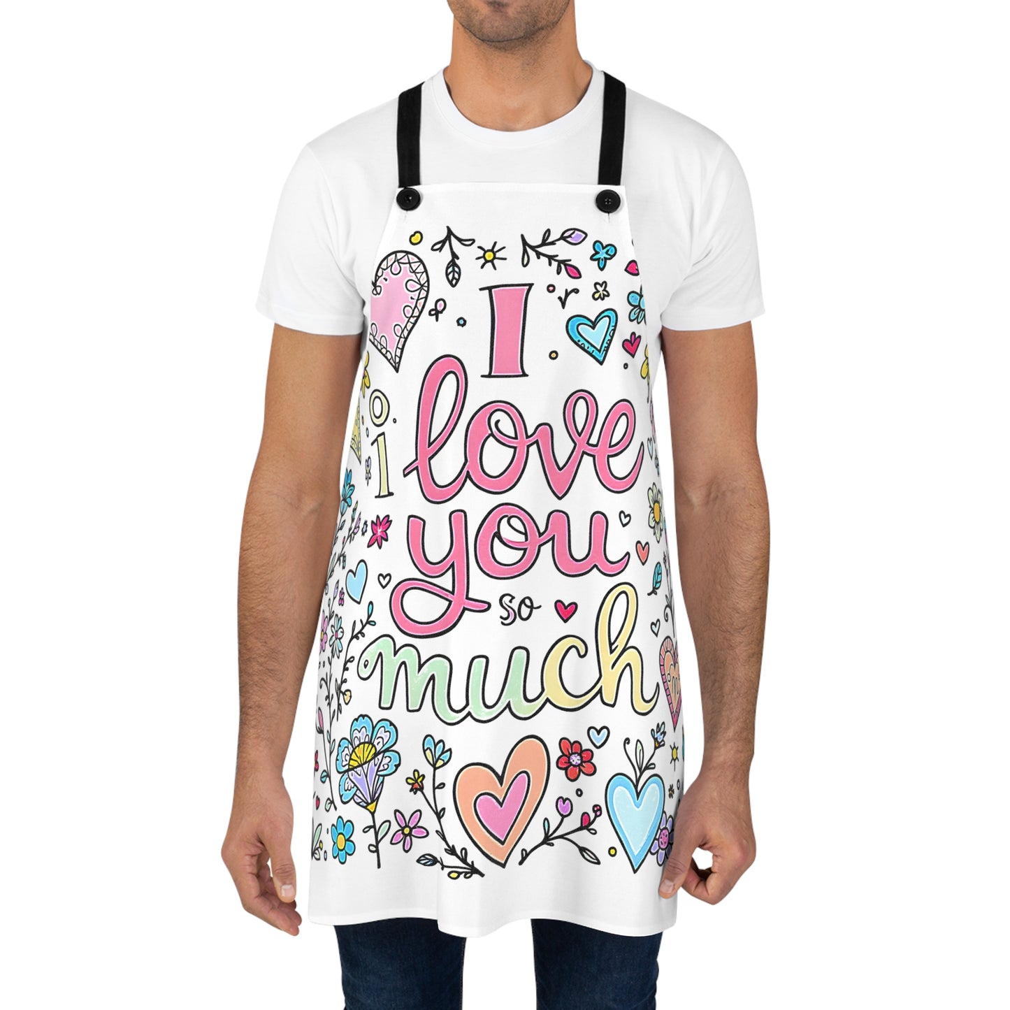 Apron Colorful Graphic Design - Romantic Flowers