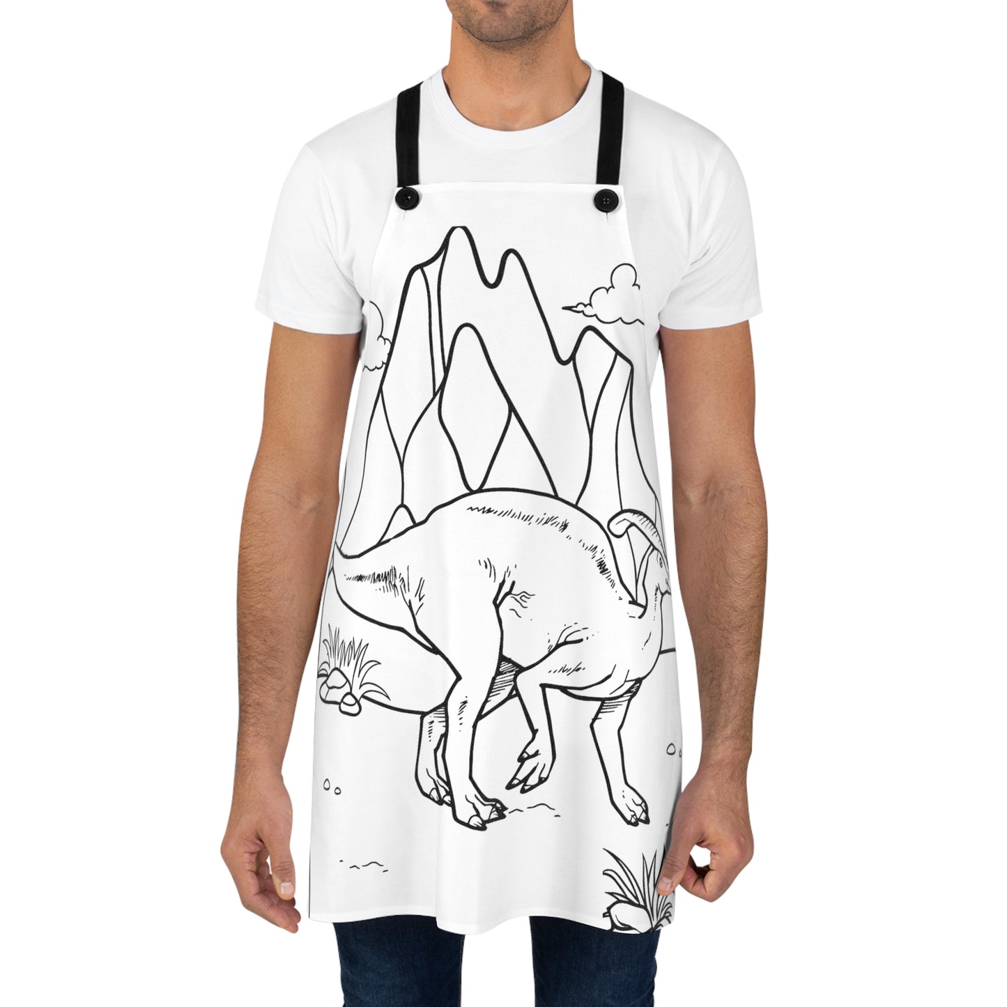 Apron Coloring Kit with 10 Fabric Markers - Mountain Landscape