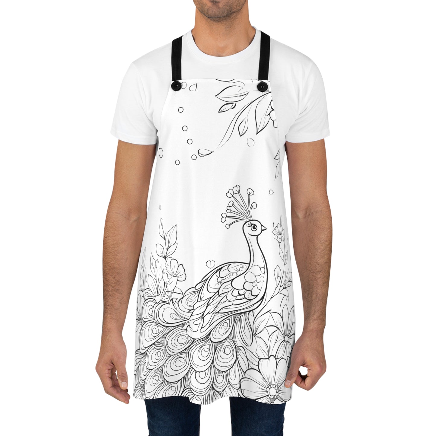 Apron Coloring Kit with 10 Fabric Markers - Peacock
