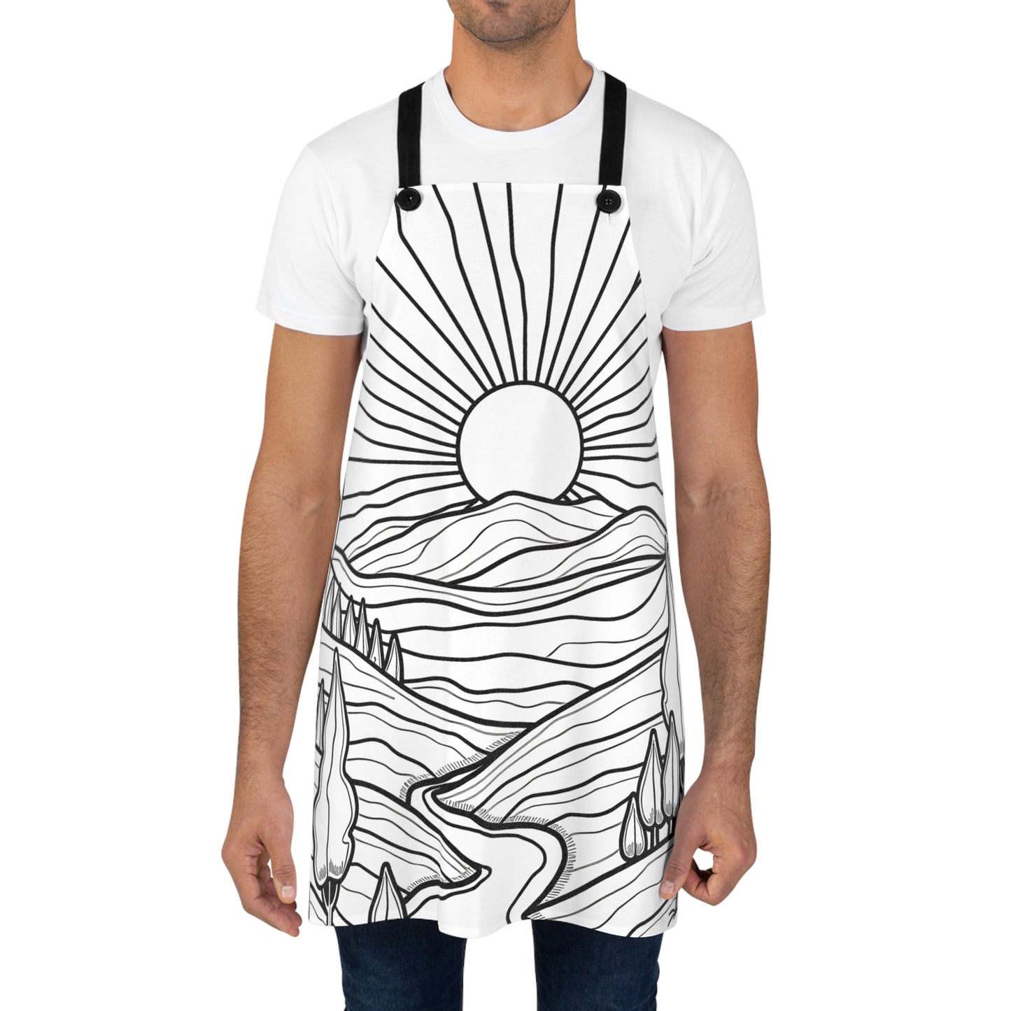 Apron Coloring Kit with 10 Fabric Markers - Sunset