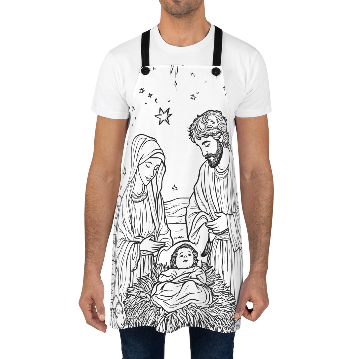 Apron Coloring Kit with 10 Fabric Markers - Nativity Scene