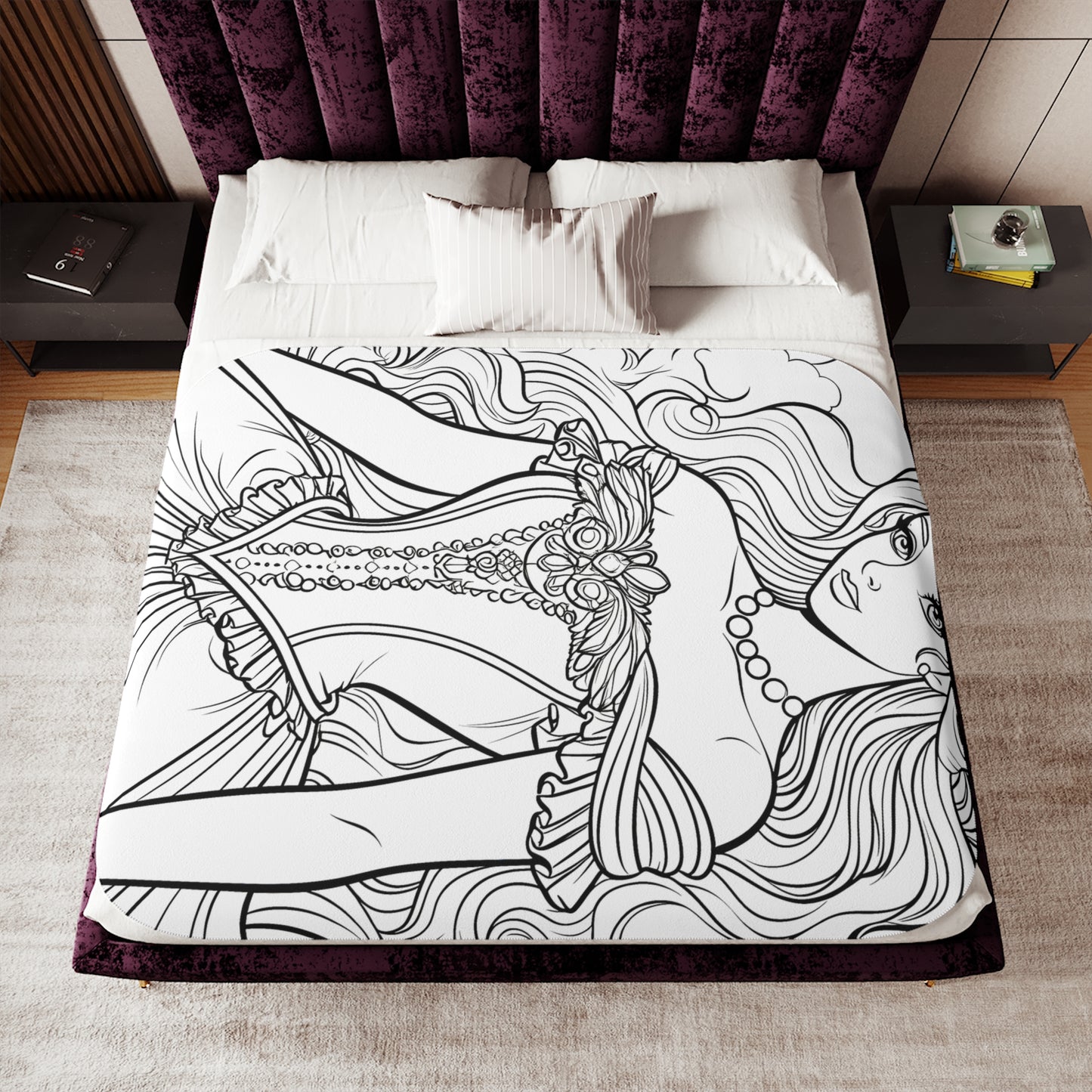 Blanket Coloring Kit with 10 Fabric Markers - Elegant Princess