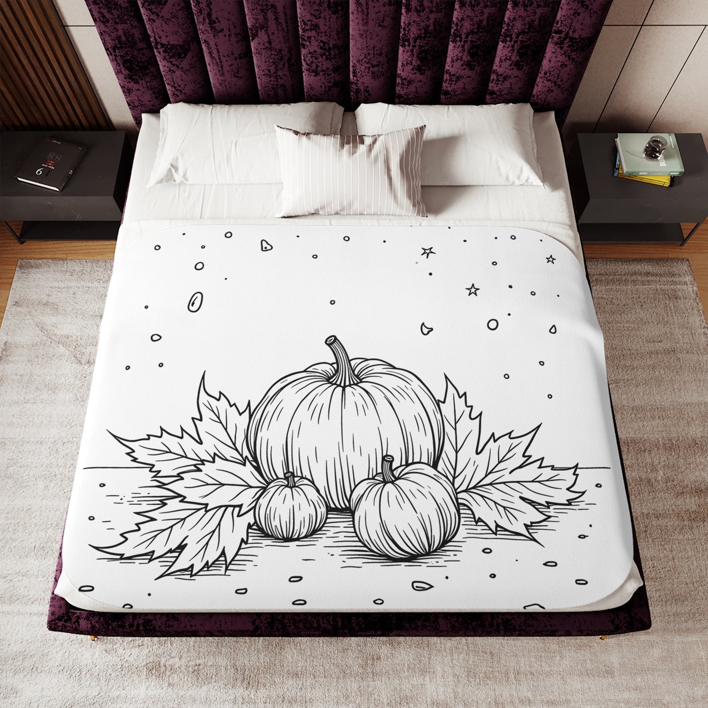 Blanket Coloring Kit with 10 Fabric Markers - Pumpkins