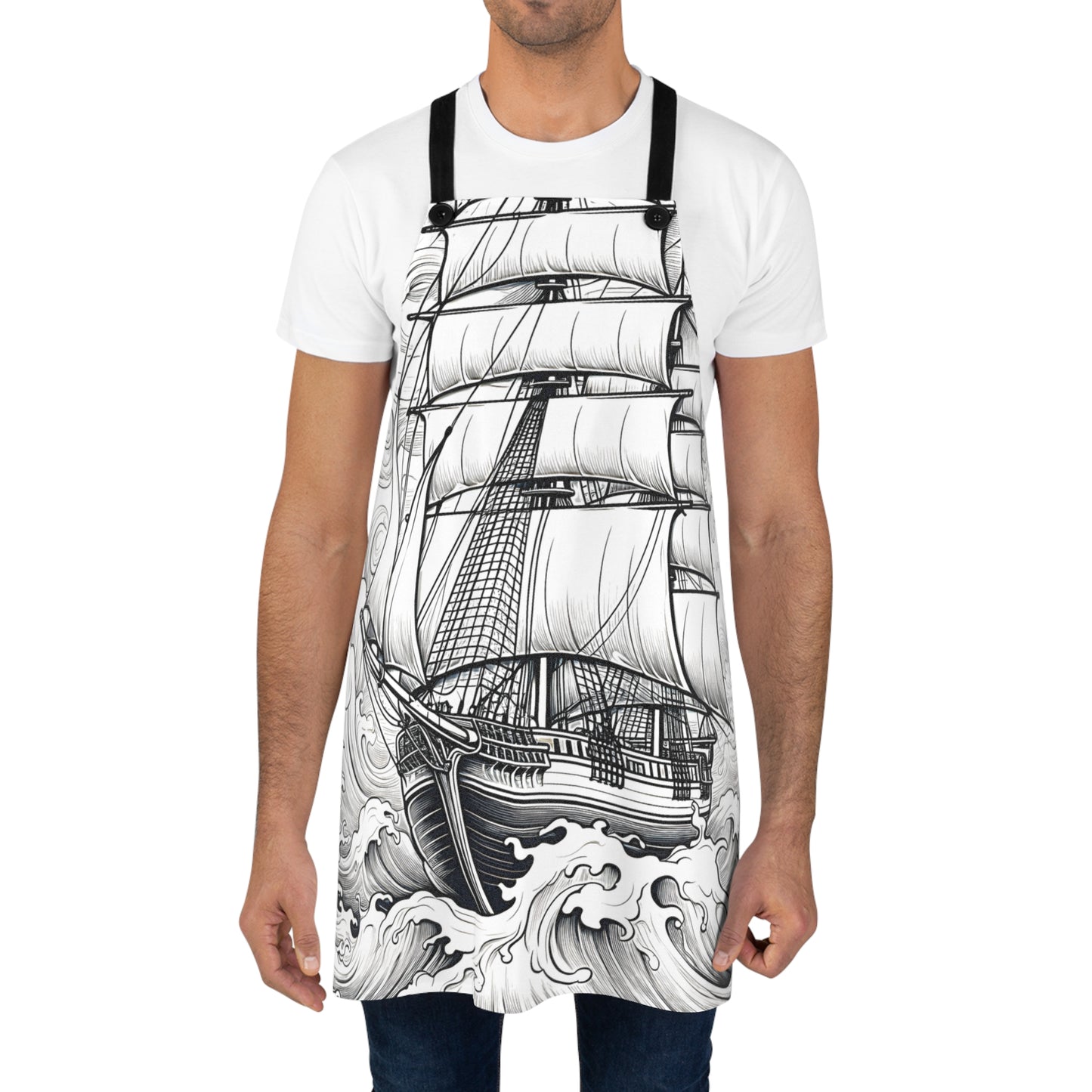 Apron Coloring Kit with 10 Fabric Markers - Sailing Ship