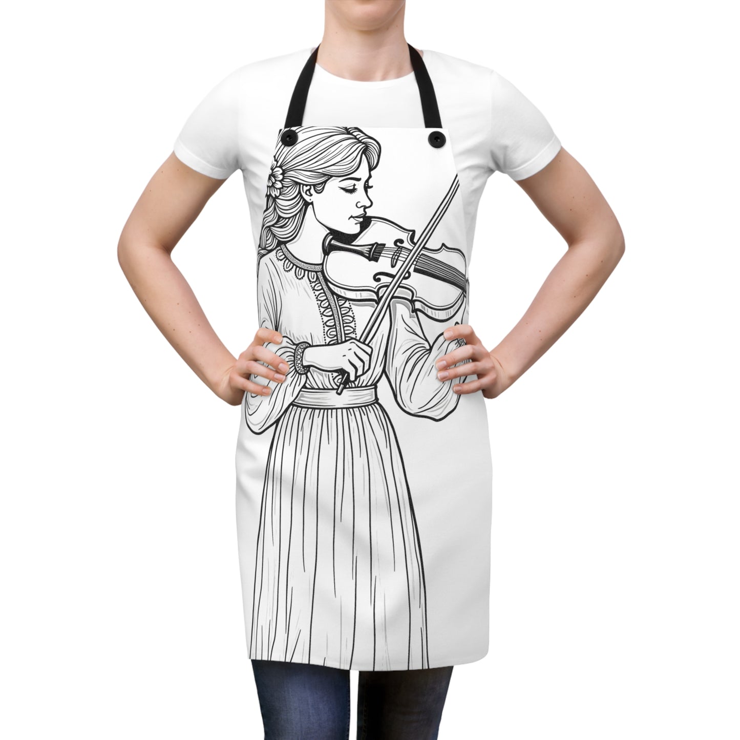 Apron Coloring Kit with 10 Fabric Markers - Violin Player