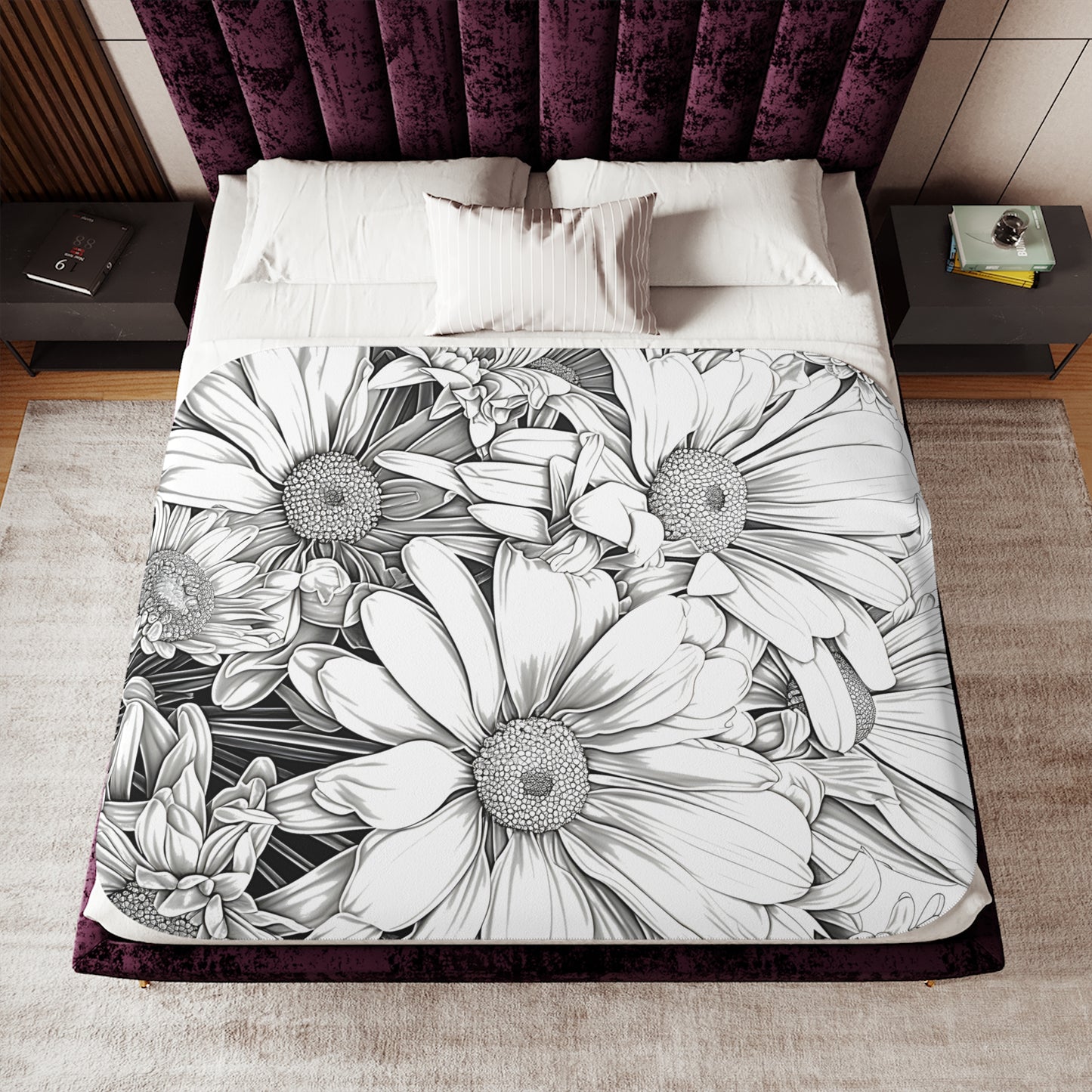 Blanket Coloring Kit with 10 Fabric Markers - Daisies