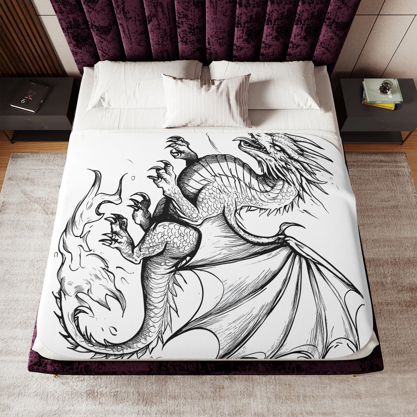 Blanket Coloring Kit with 10 Fabric Markers - Dragon