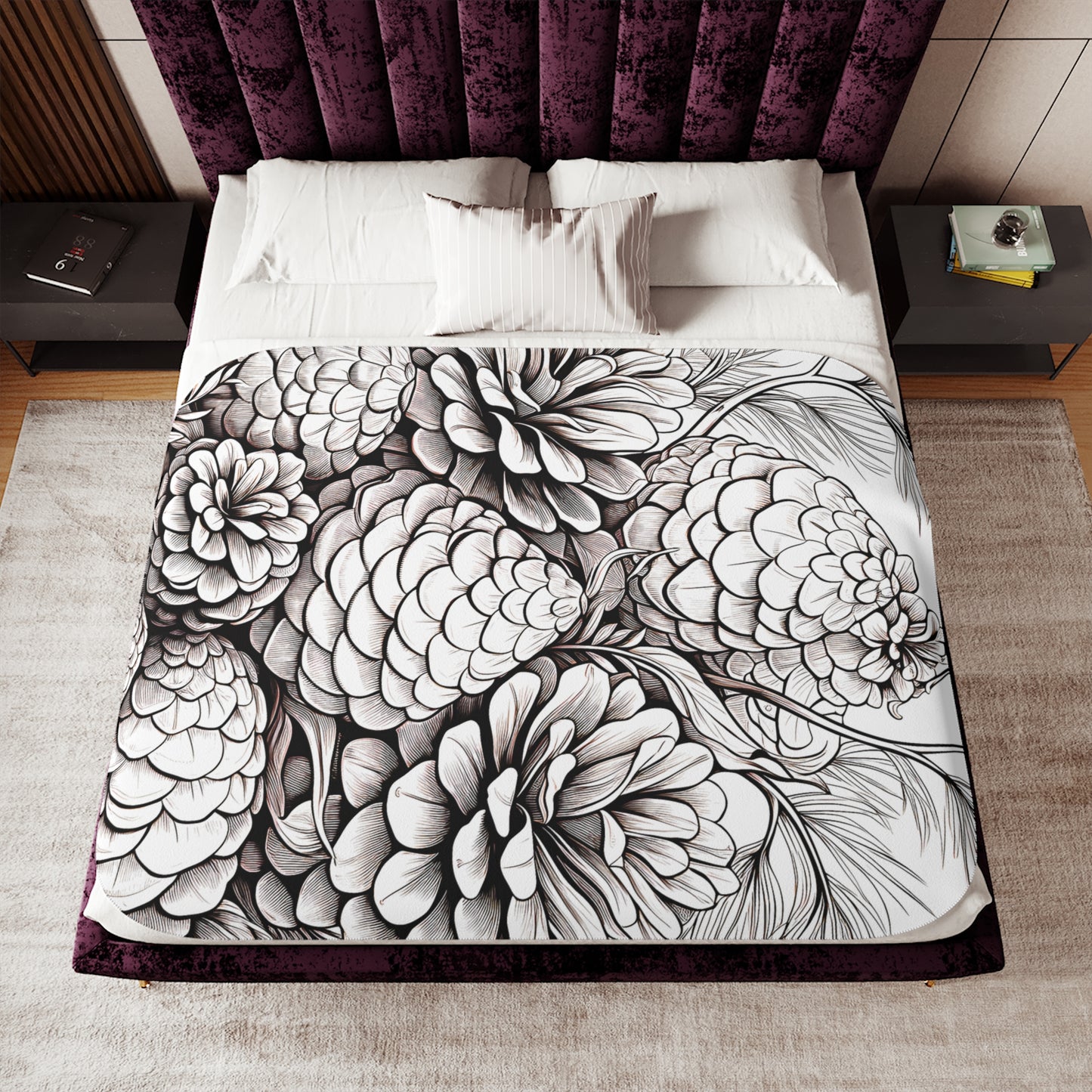 Blanket Coloring Kit with 10 Fabric Markers - Pinecones