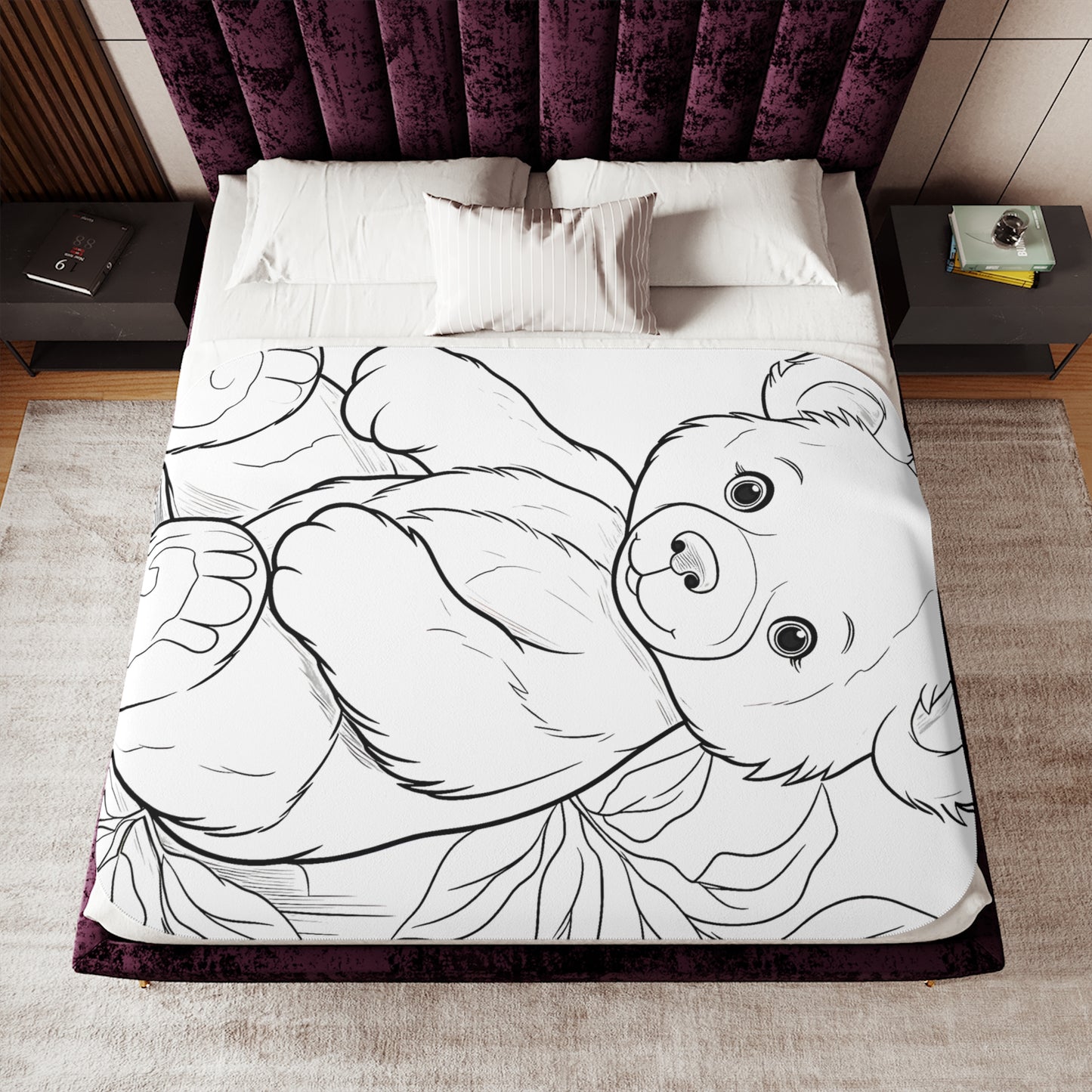 Blanket Coloring Kit with 10 Fabric Markers - Bear