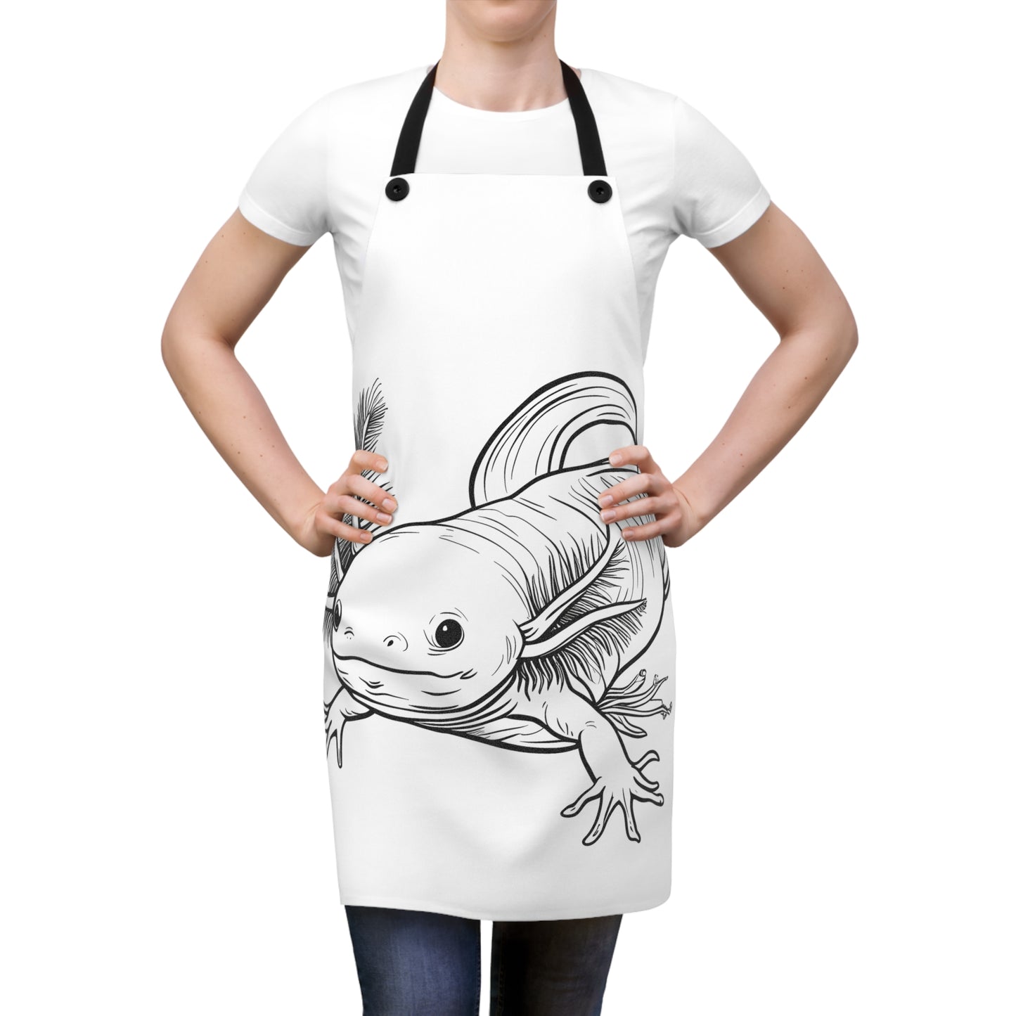 Apron Coloring Kit with 10 Fabric Markers - Axolotl
