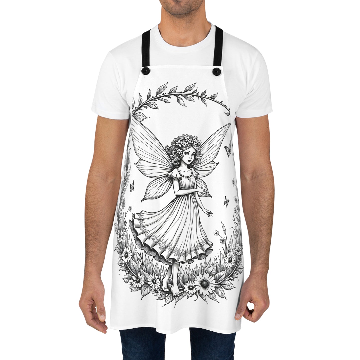 Apron Coloring Kit with 10 Fabric Markers - Garden Fairy