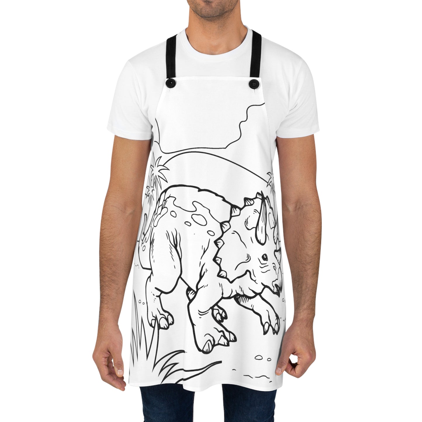 Apron Coloring Kit with 10 Fabric Markers - Dinosaur