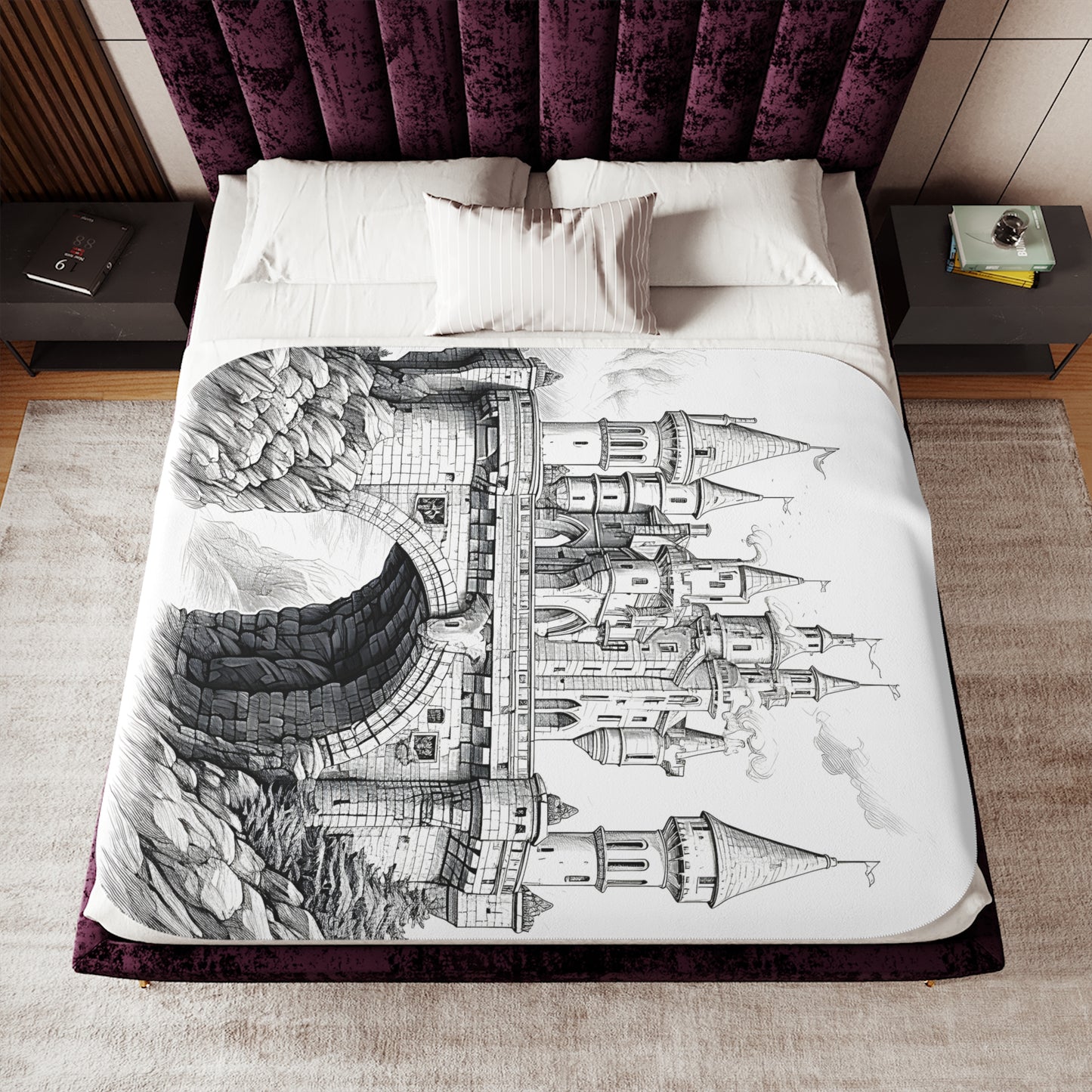 Blanket Coloring Kit with 10 Fabric Markers - Fantasy Castle