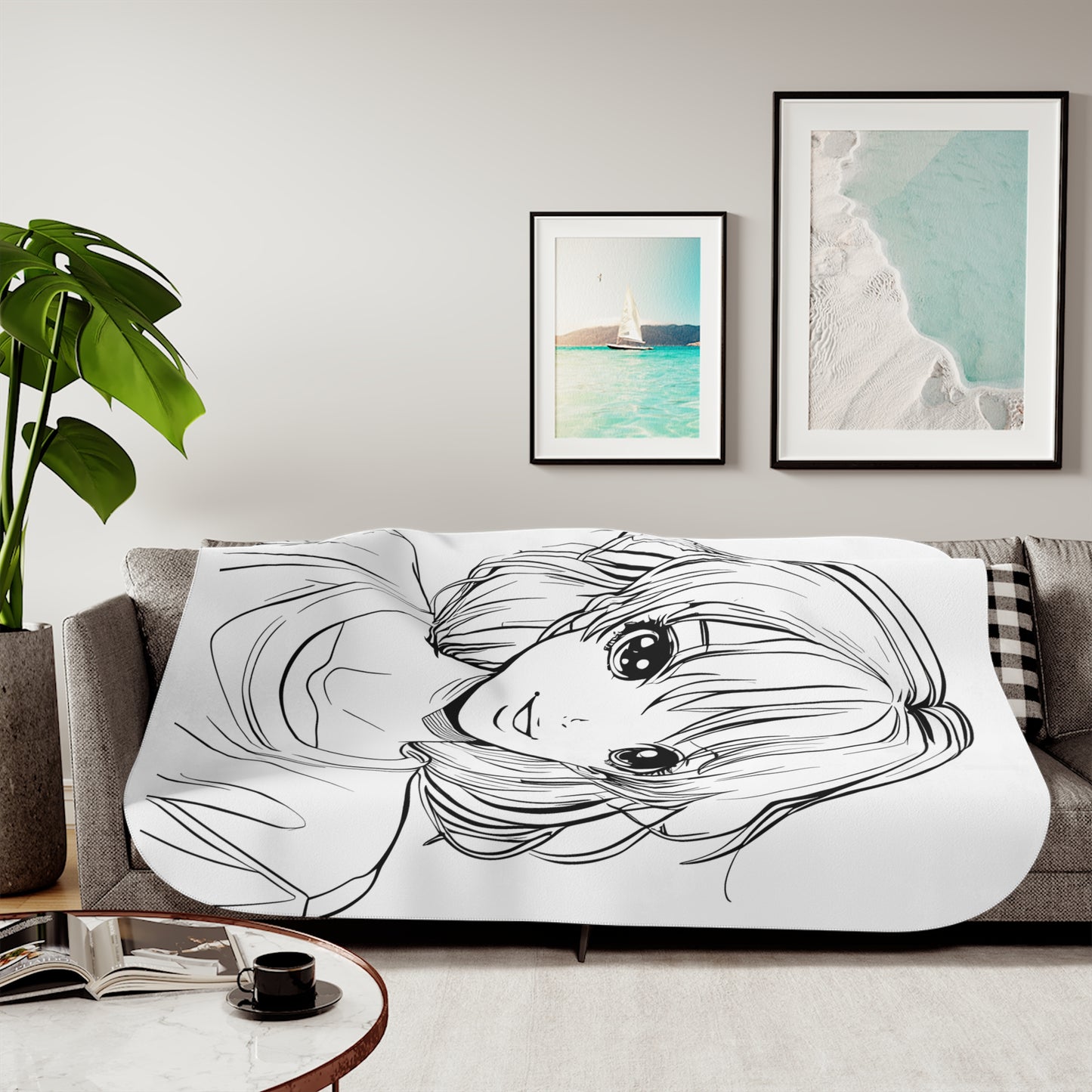 Blanket Coloring Kit with 10 Fabric Markers - Anime Girl