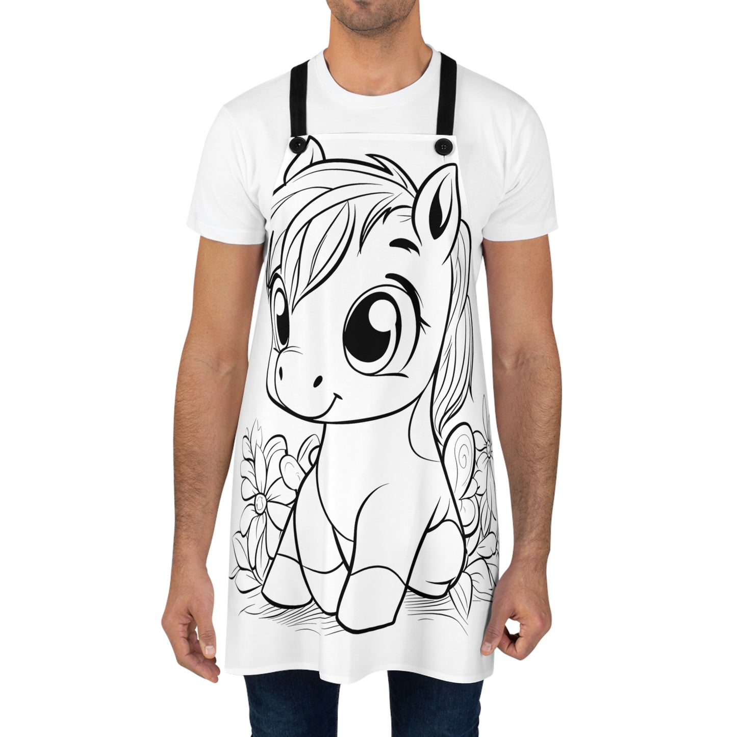 Apron Coloring Kit with 10 Fabric Markers - Cute Pony