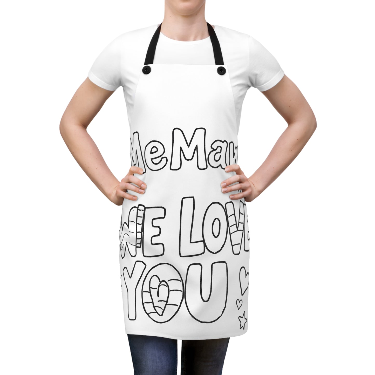 Apron Coloring Kit with 10 Fabric Markers - Love Message