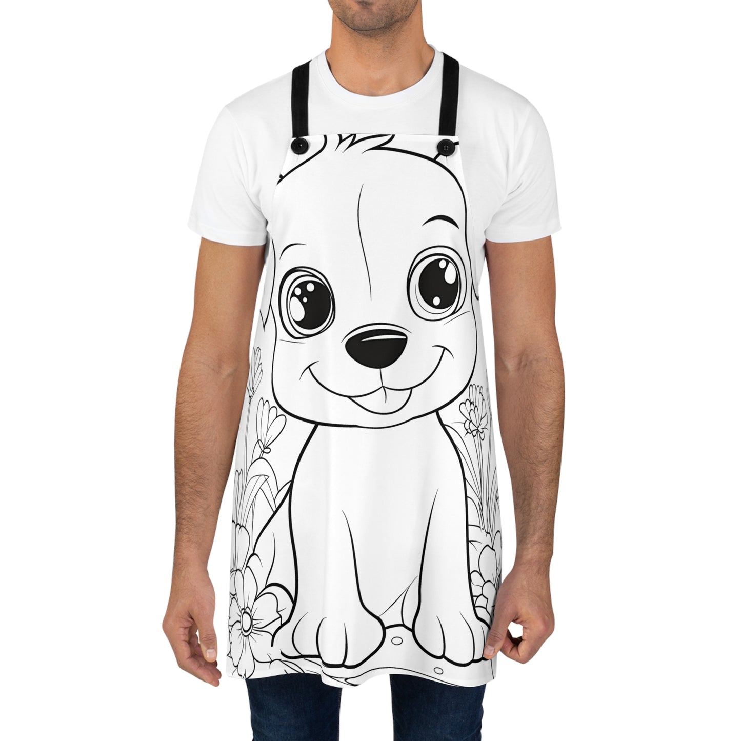 Apron Coloring Kit with 10 Fabric Markers - Puppies