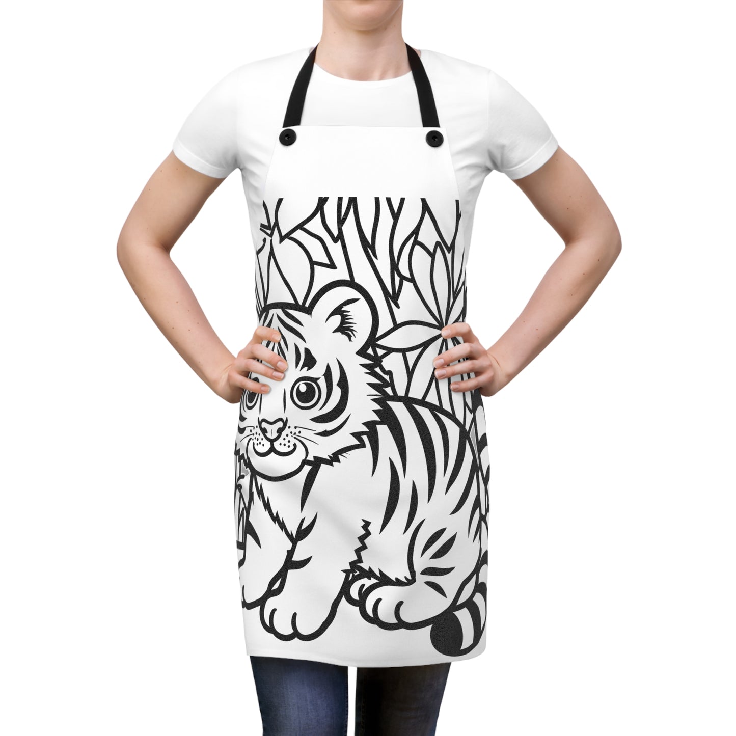 Apron Coloring Kit with 10 Fabric Markers - Baby Tiger