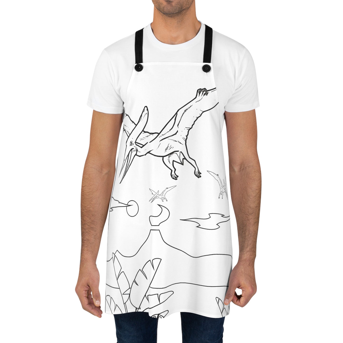 Apron Coloring Kit with 10 Fabric Markers - Pterodactyls