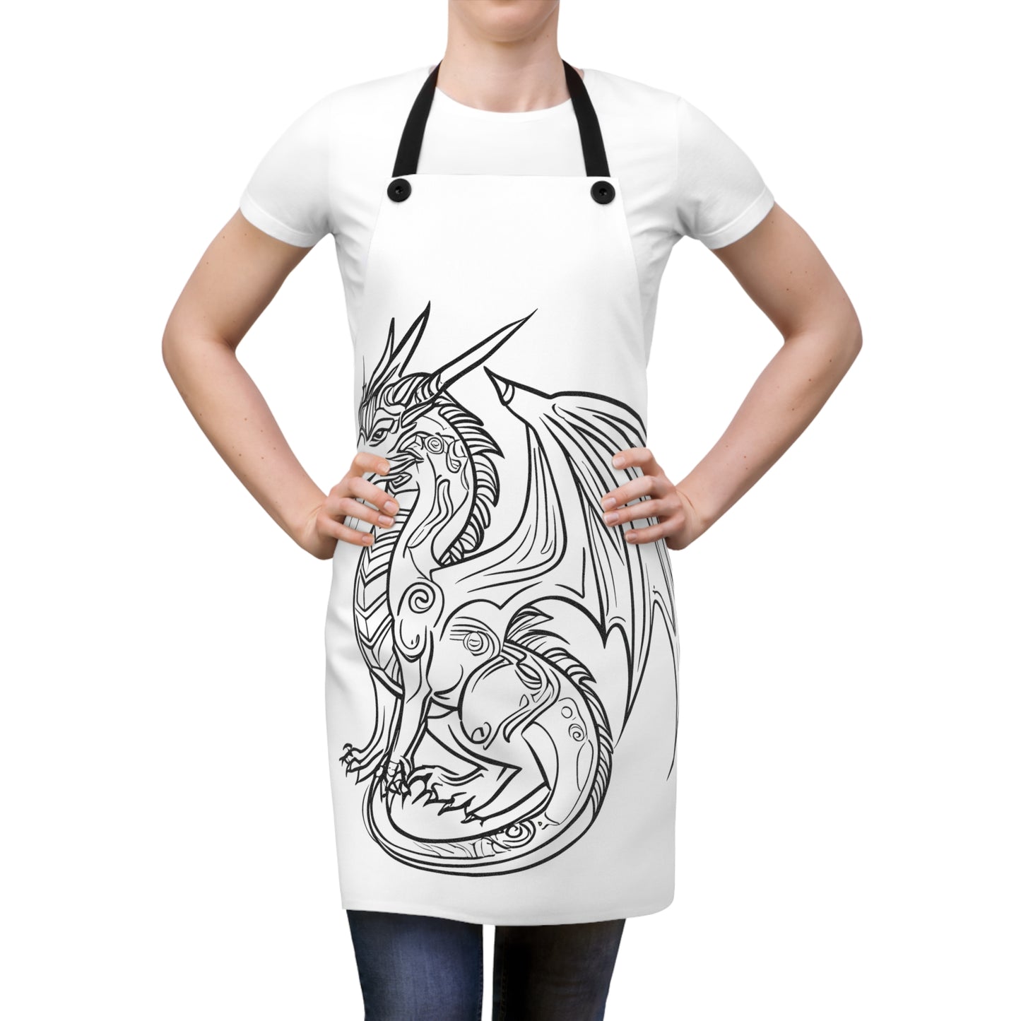 Apron Coloring Kit with 10 Fabric Markers - Dragon