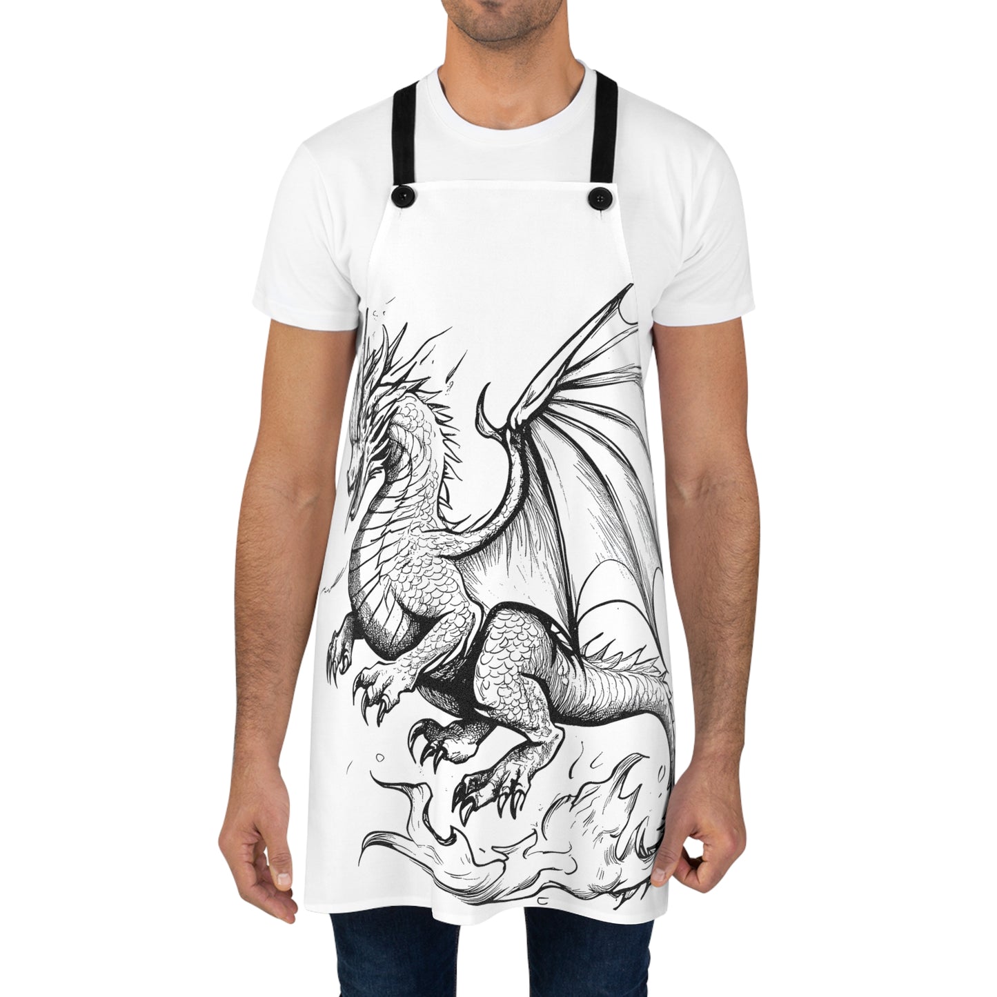 Apron Coloring Kit with 10 Fabric Markers - Dragon