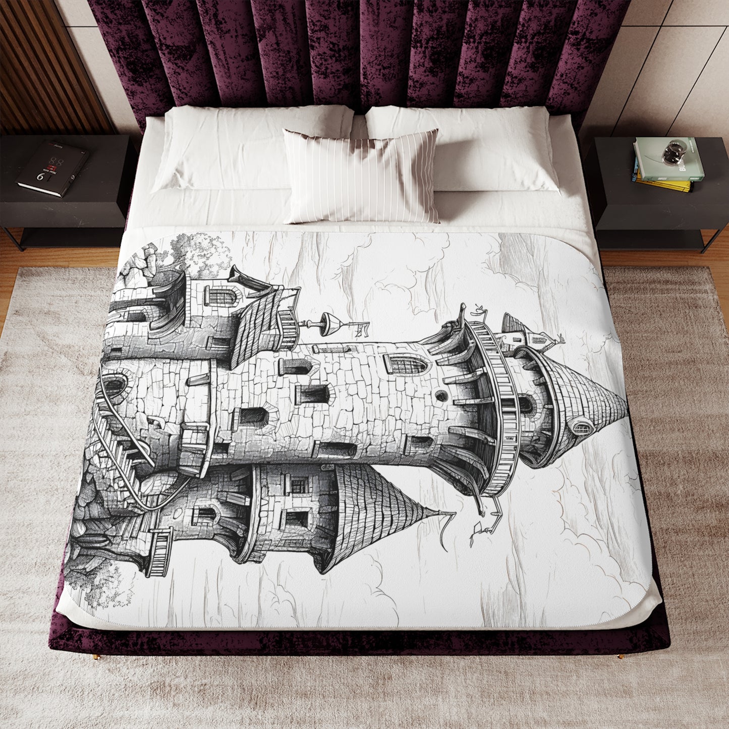 Blanket Coloring Kit with 10 Fabric Markers - Castle