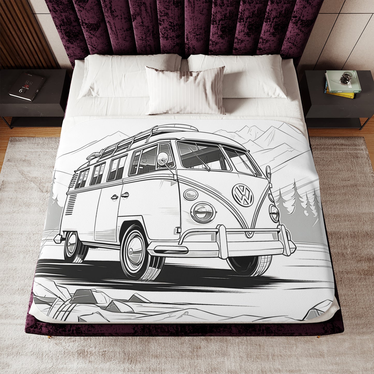 Blanket Coloring Kit with 10 Fabric Markers - Van