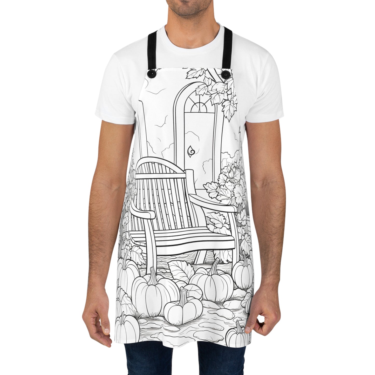 Apron Coloring Kit with 10 Fabric Markers - Pumpkins in Garden