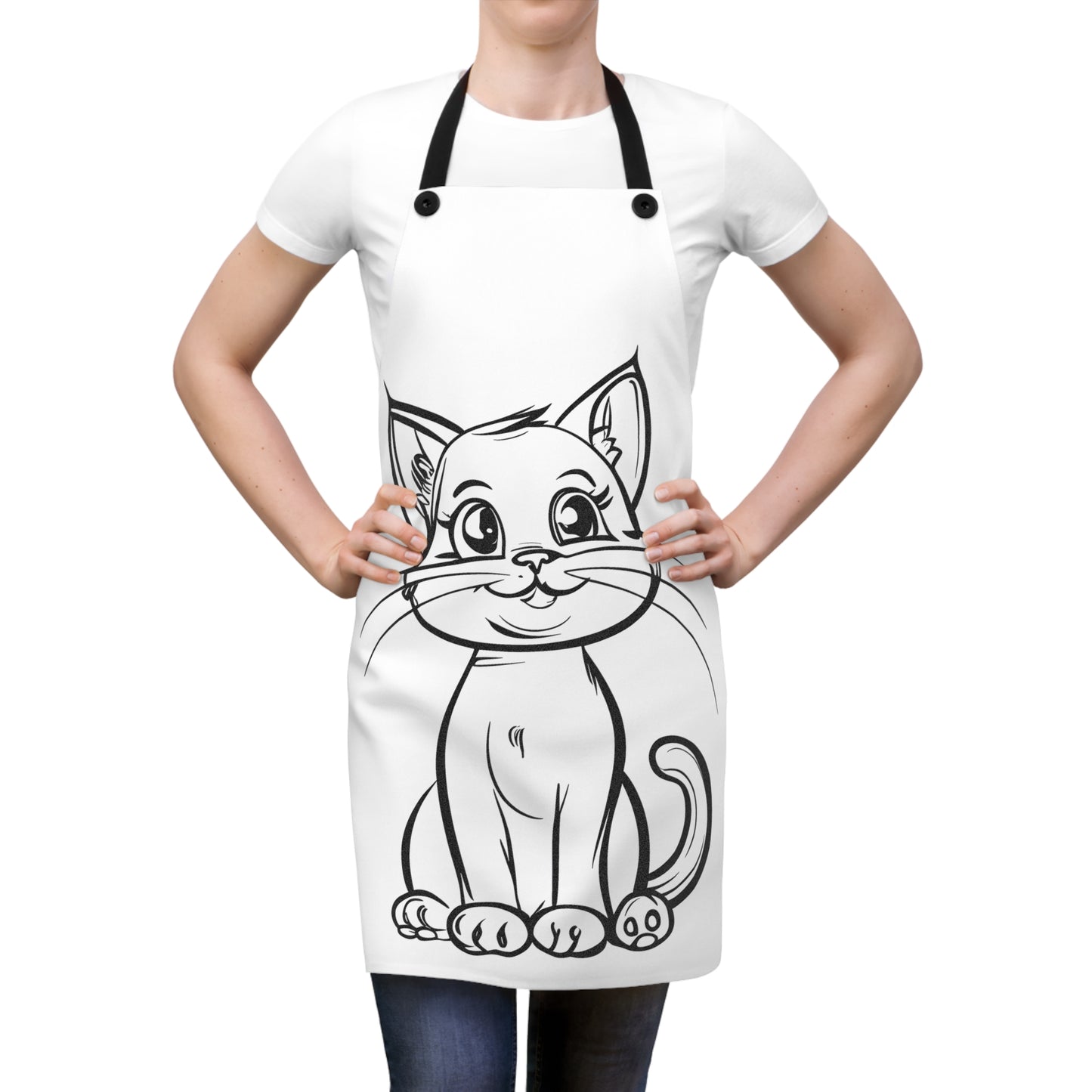 Apron Coloring Kit with 10 Fabric Markers - Cat