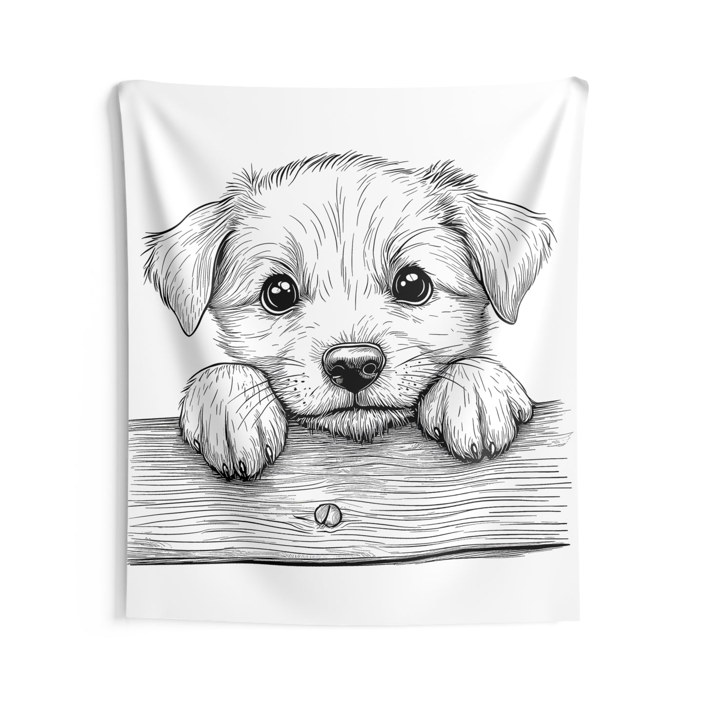 Indoor Wall Tapestries Coloring Kit with 10 Fabric Markers - Puppy