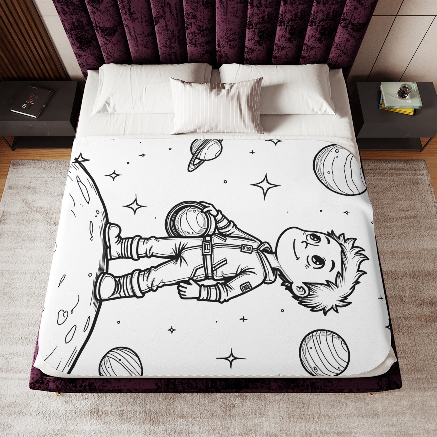 Blanket Coloring Kit with 10 Fabric Markers - Child Astronaut