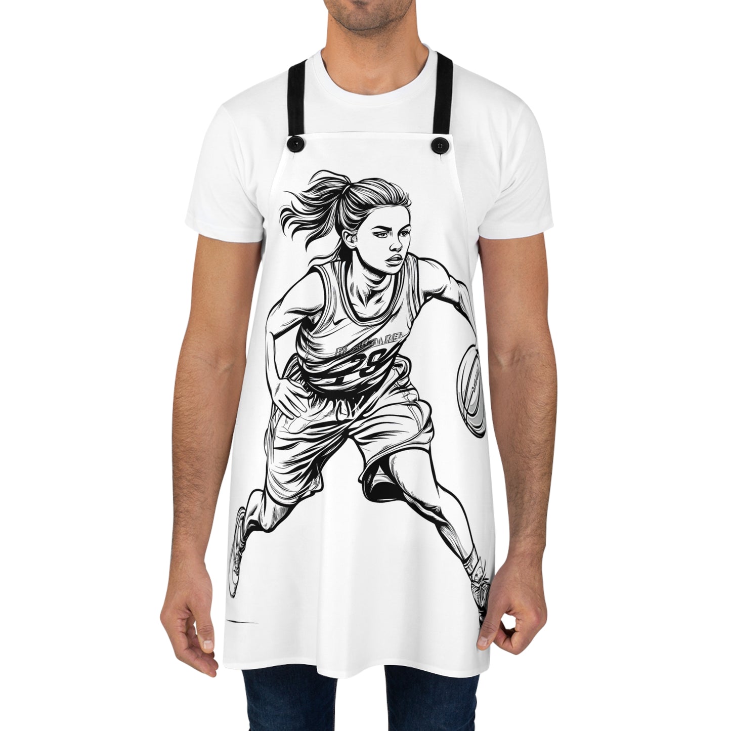 Apron Coloring Kit with 10 Fabric Markers - Basketball