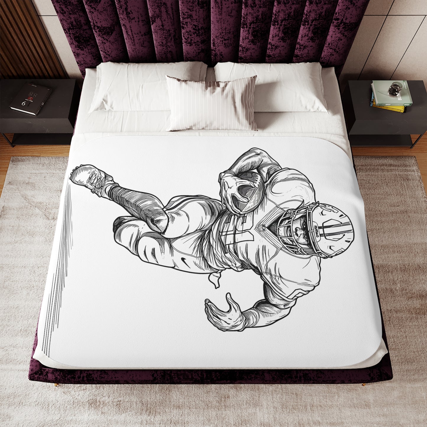 Blanket Coloring Kit with 10 Fabric Markers - American Football