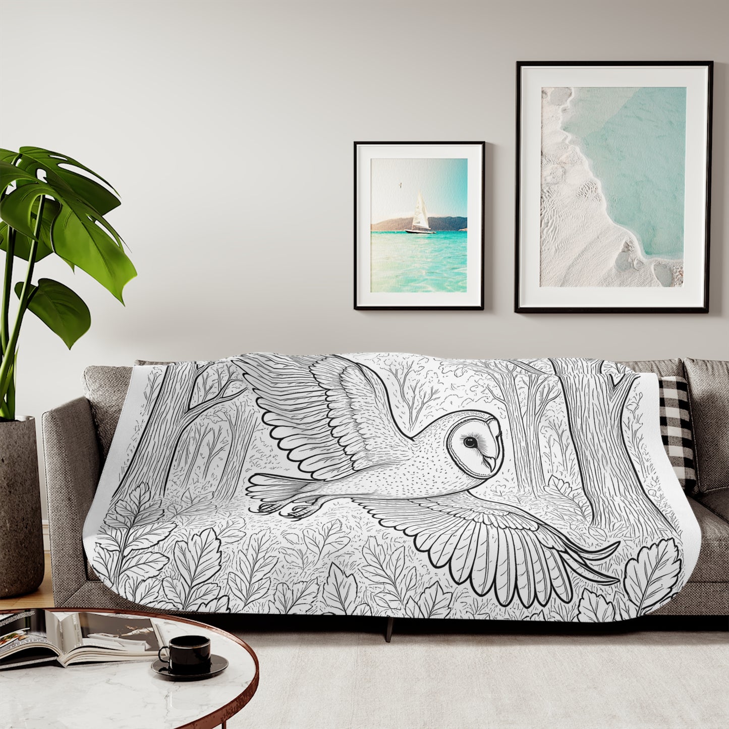 Blanket Coloring Kit with 10 Fabric Markers - Barn Owl