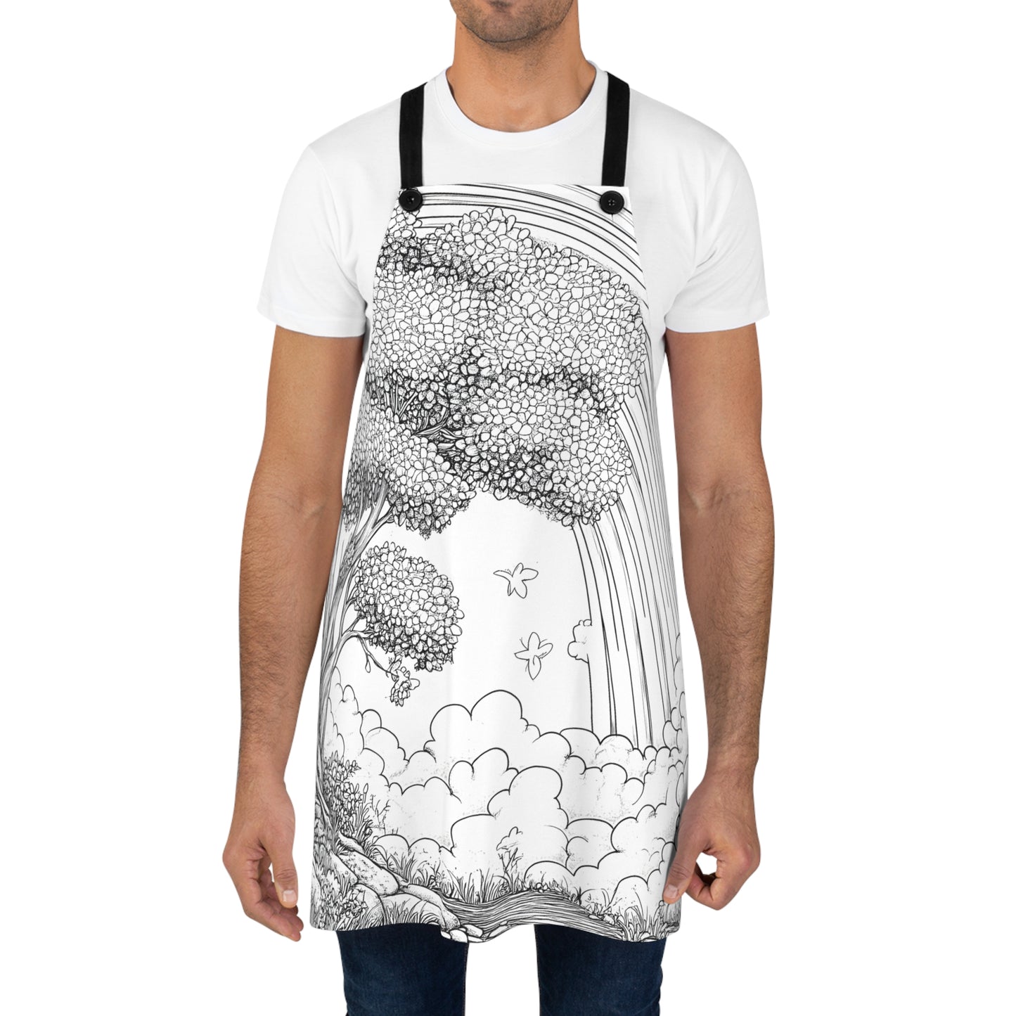 Apron Coloring Kit with 10 Fabric Markers - Rainbow in Forest