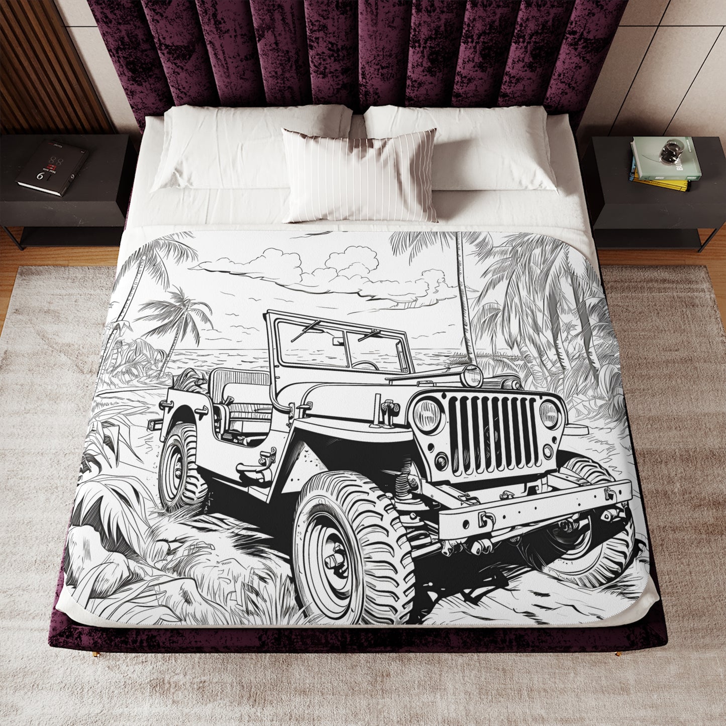 Blanket Coloring Kit with 10 Fabric Markers - Jeep