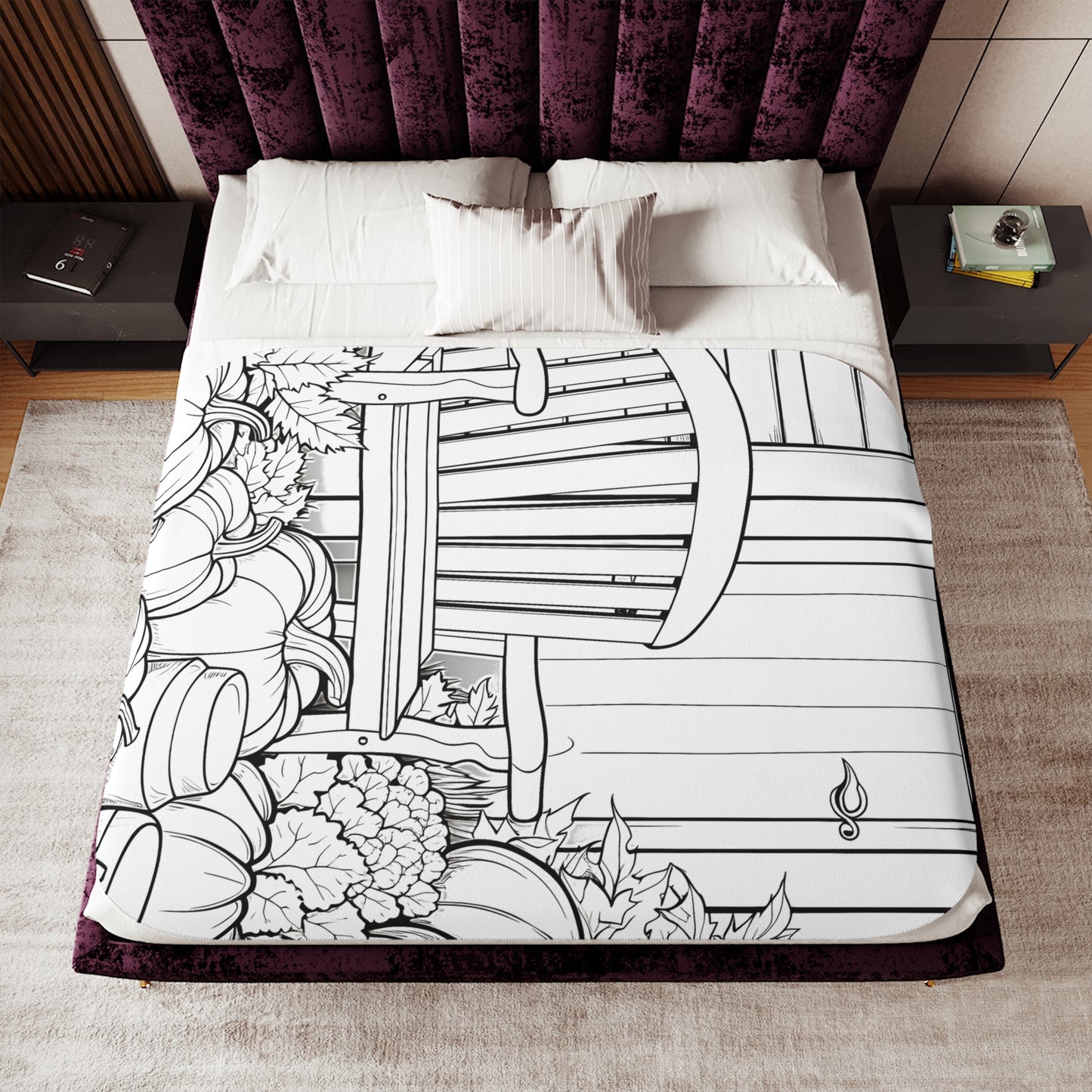 Blanket Coloring Kit with 10 Fabric Markers - Pumpkin Patch