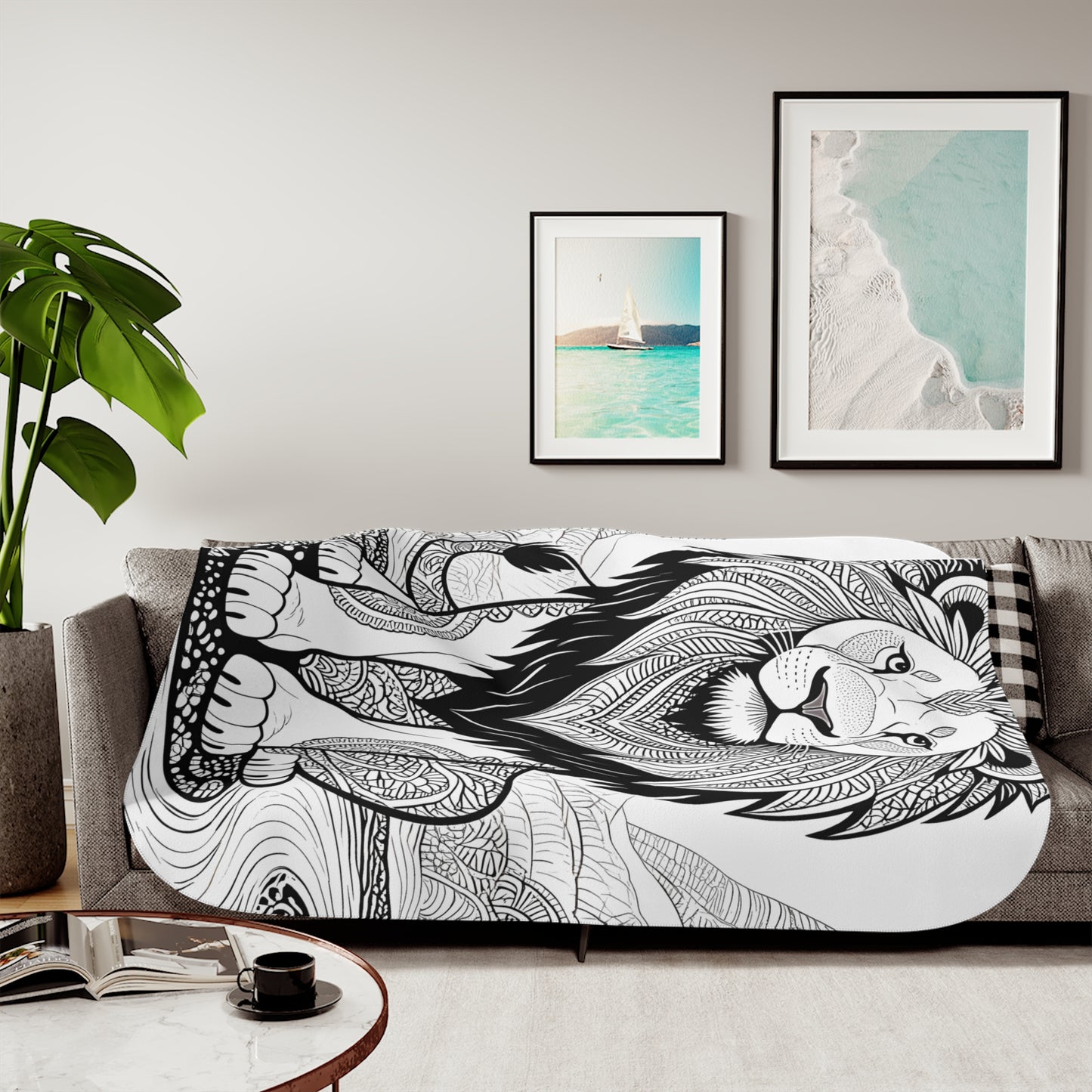 Blanket Coloring Kit with 10 Fabric Markers - Intricate Lion