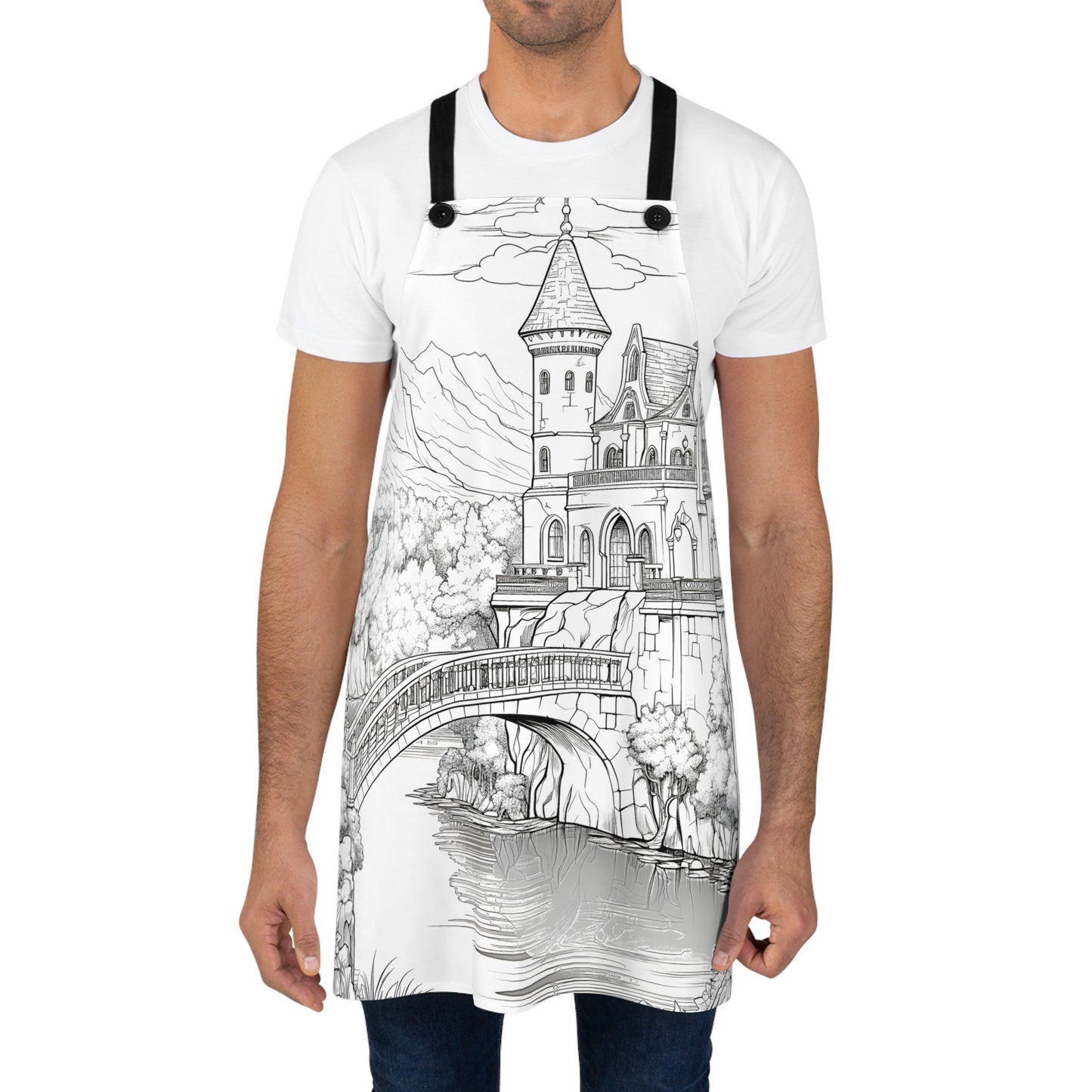 Apron Coloring Kit with 10 Fabric Markers - Medieval Castle