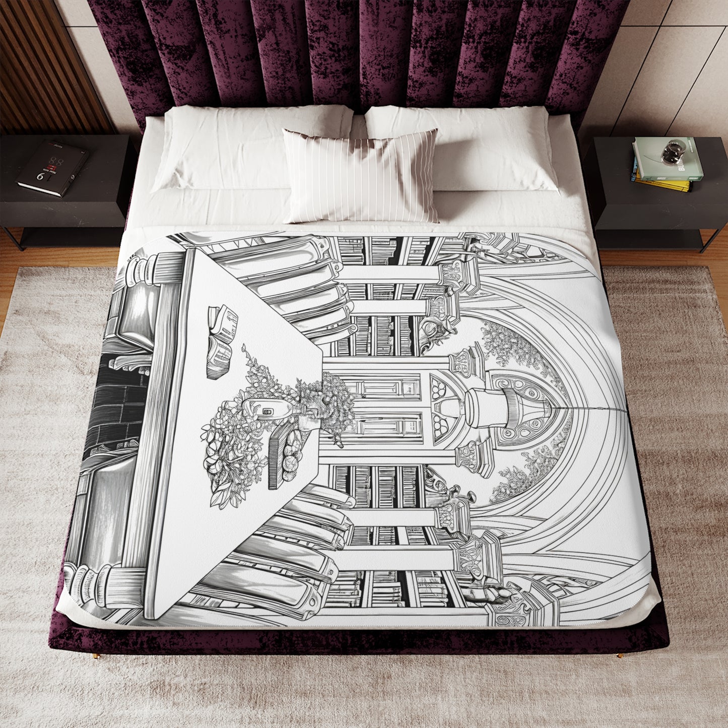 Blanket Coloring Kit with 10 Fabric Markers - Medieval Library