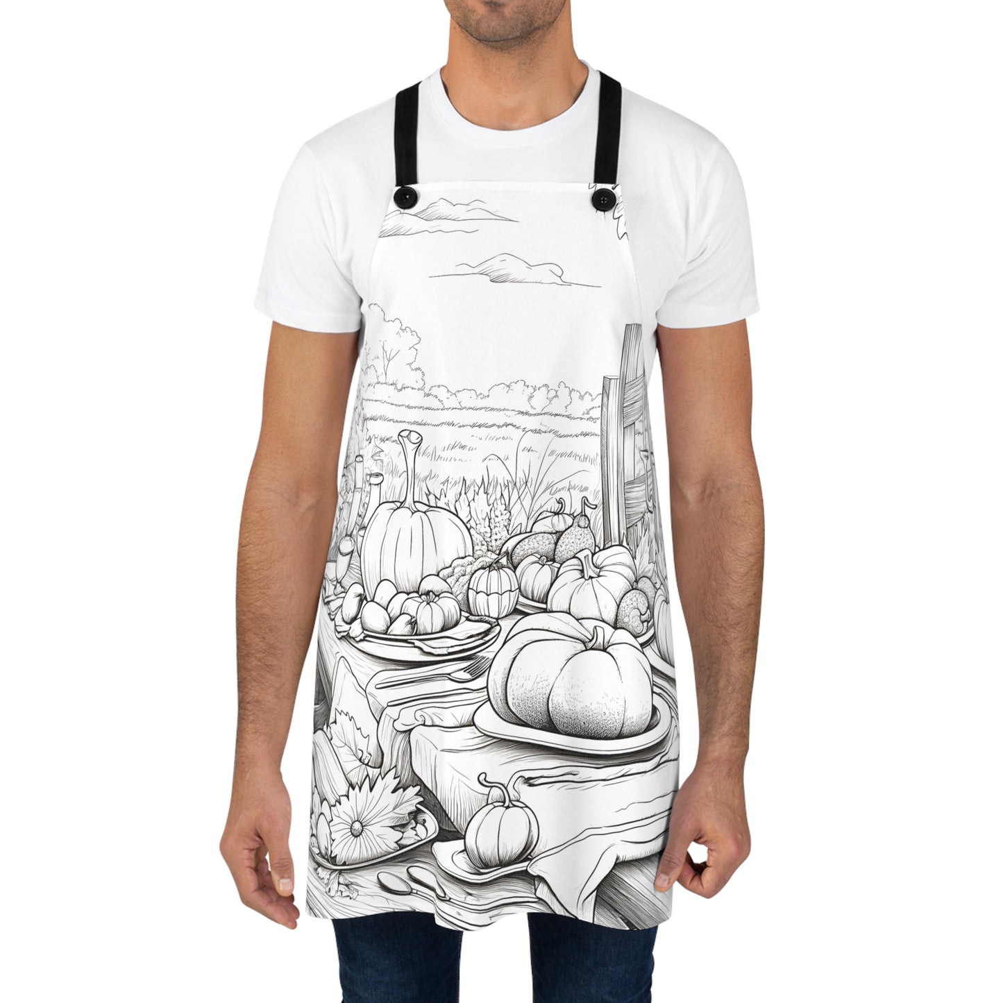 Apron Coloring Kit with 10 Fabric Markers - Thanksgiving Table