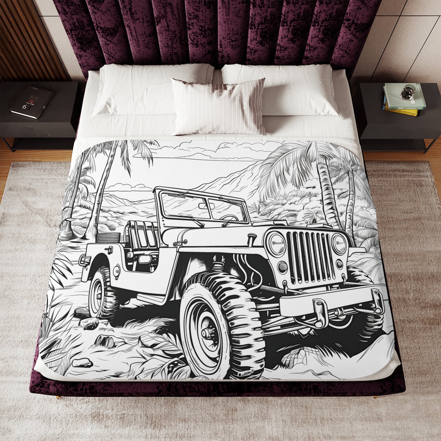 Blanket Coloring Kit with 10 Fabric Markers - Jeep